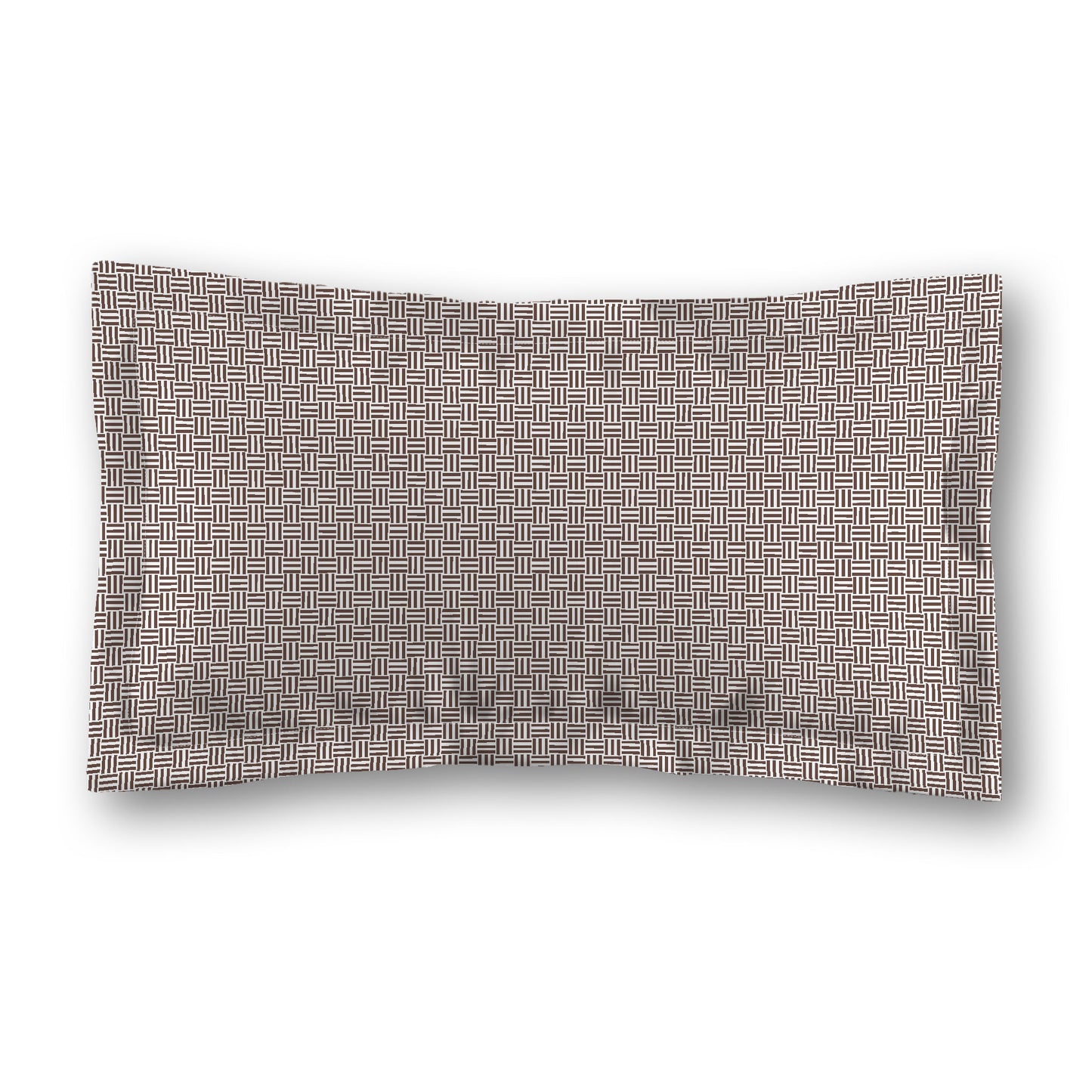 White Microfiber Pillow Sham with Flange, Brown Double Weave Motif Print, White Reverse Side, Standard (width x length) 22 x 30 inches / 56 x 76 cm