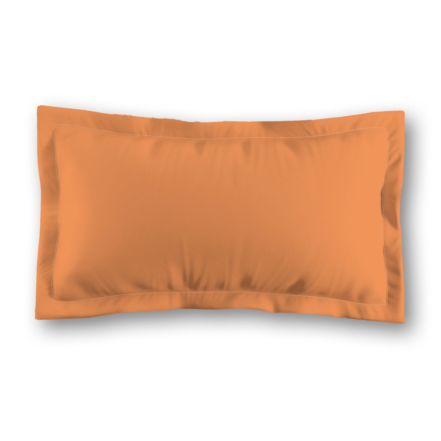 Orange Microfiber Sham with Flange, White Reverse Side, Standard (width x length) 22 x 30 inches / 56 x 76 cm