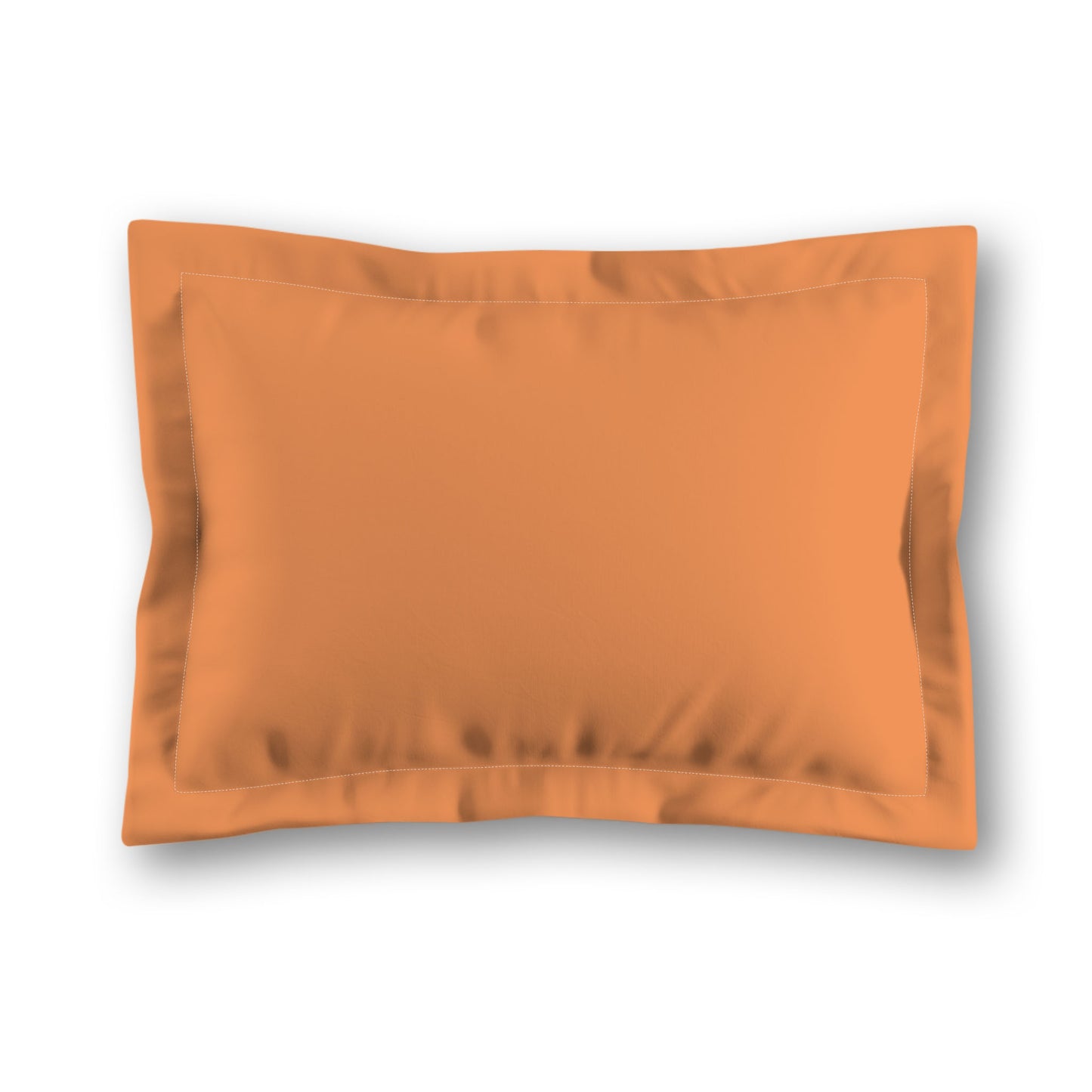 Orange Microfiber Sham with Flange, White Reverse Side, King (width x length) 22 x 38 inches / 56 x 97 cm