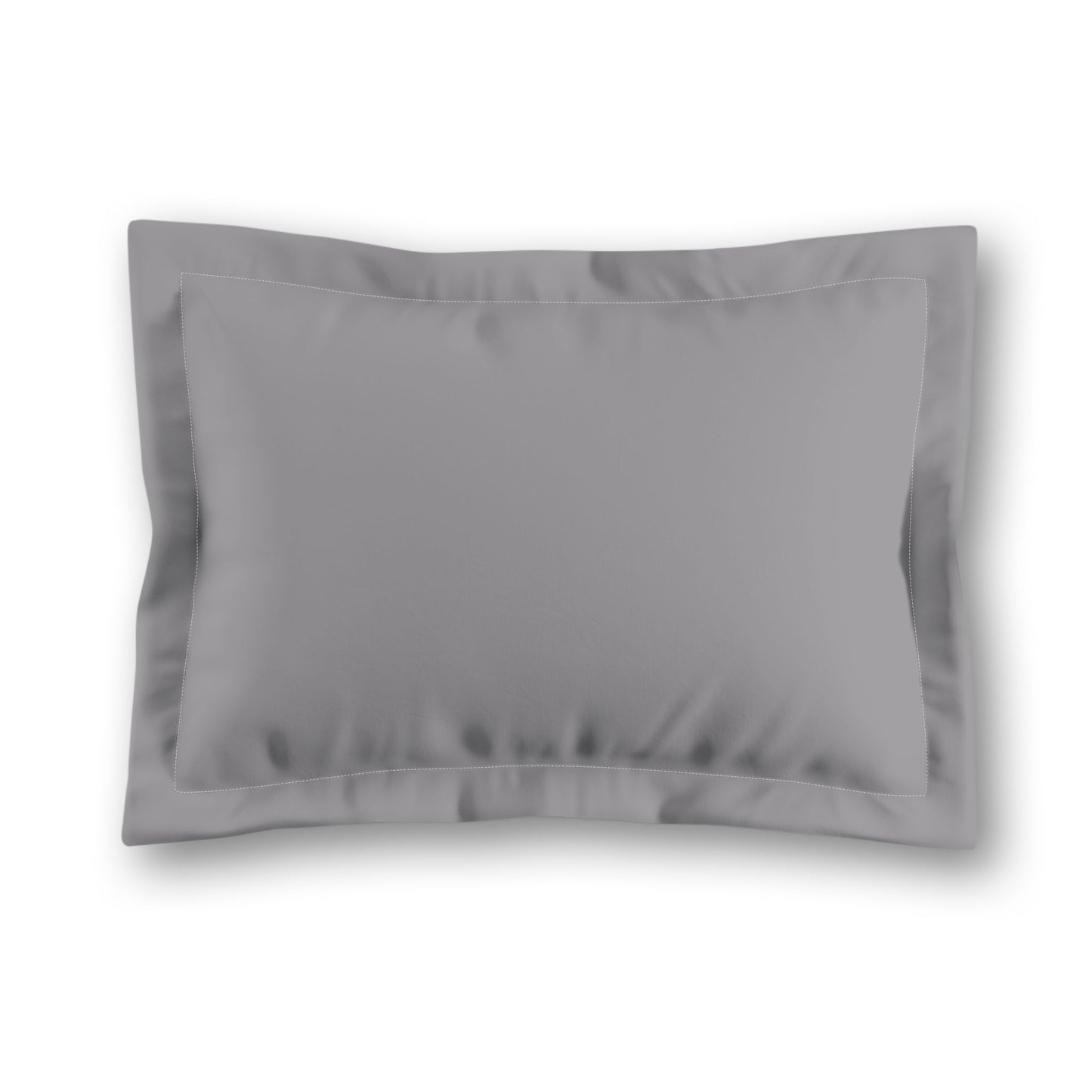 Grey Microfiber Sham with Flange, White Reverse Side, King (width x length) 22 x 38 inches / 56 x 97 cm