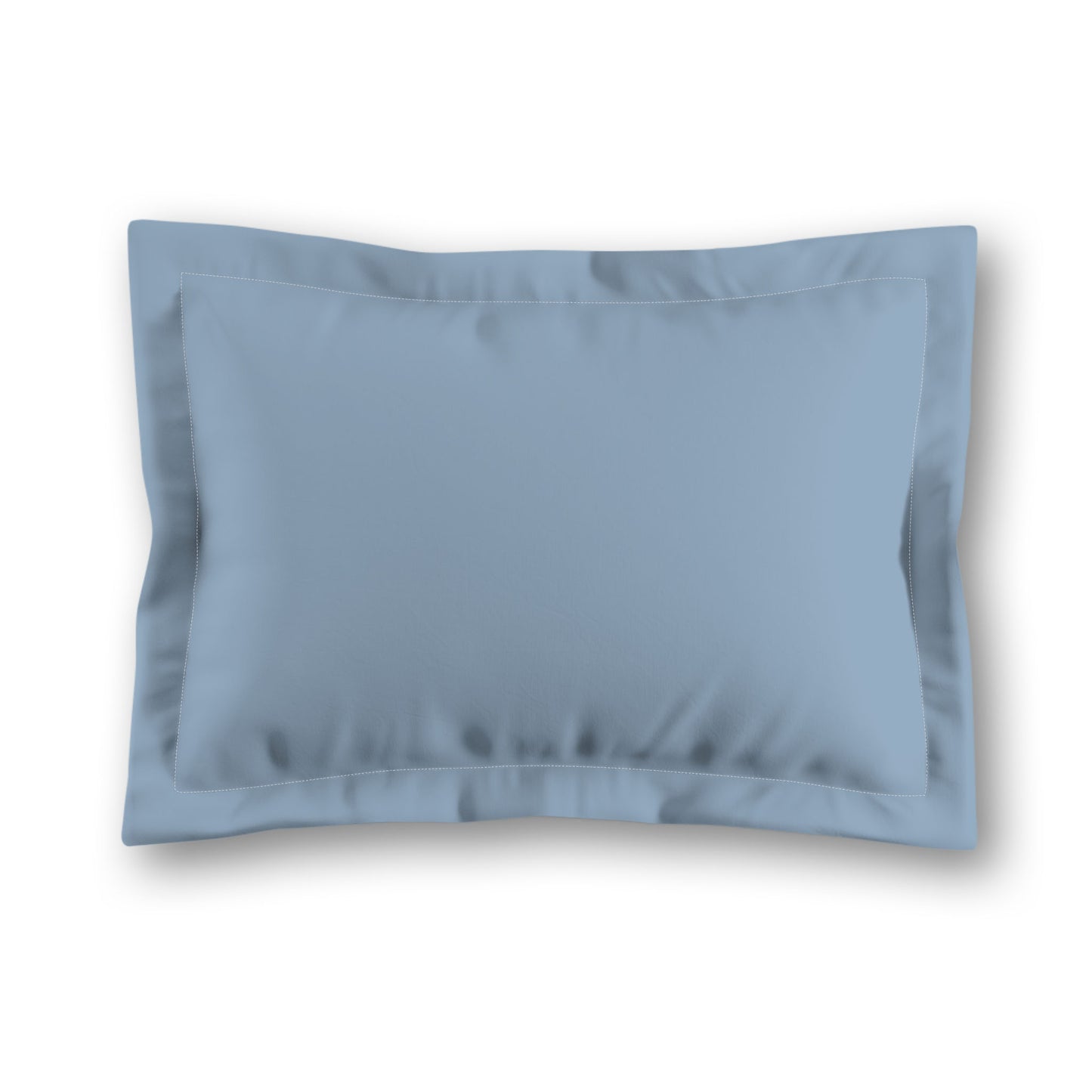 Blue Microfiber Sham with Flange, White Reverse Side, King (width x length) 22 x 38 inches / 56 x 97 cm