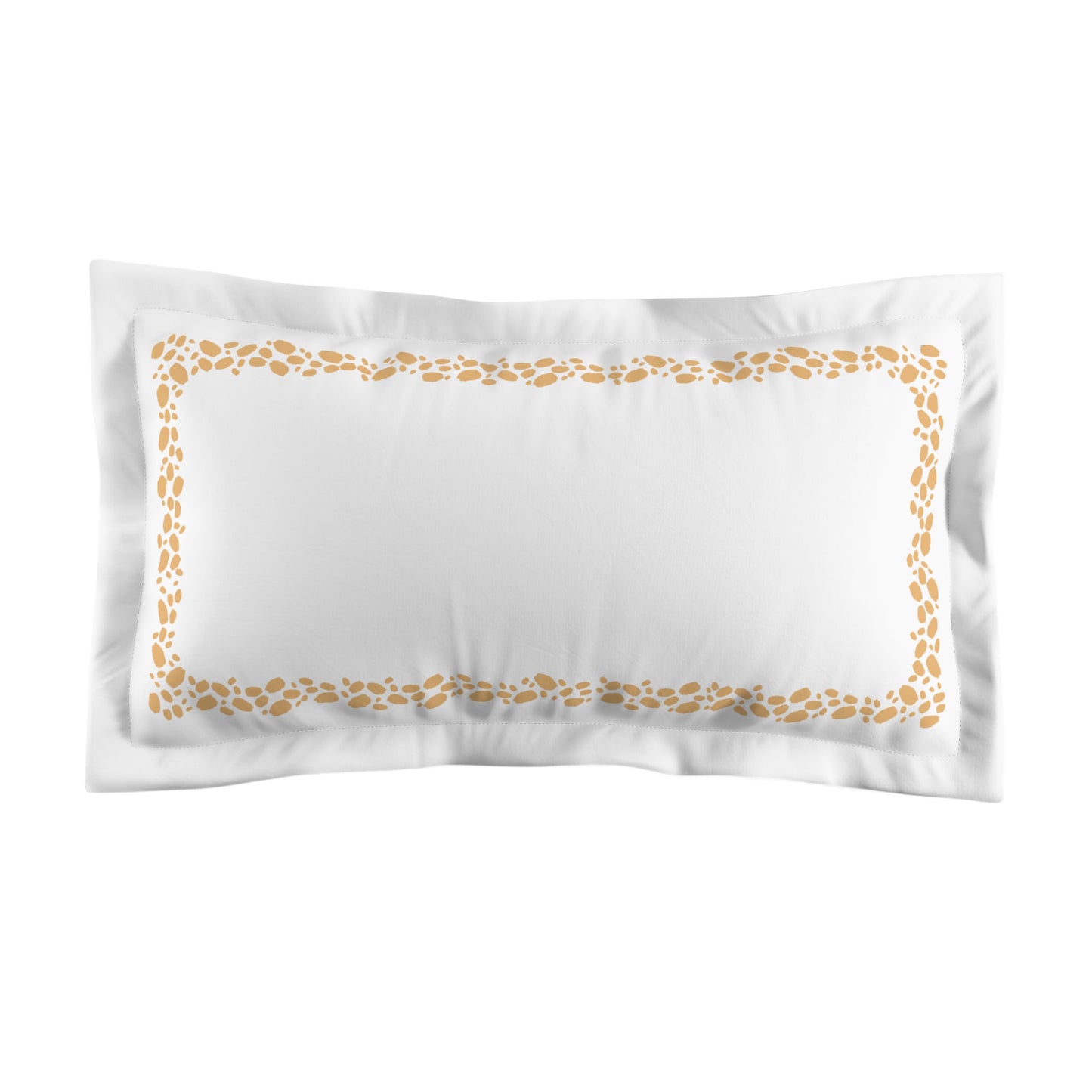 White Microfiber Pillow Sham with Flange, Pale Orange Hand-painted Dab Motif Print, Classic Border, White Reverse Side, Standard (width x length) 22 x 30 inches / 56 x 76 cm