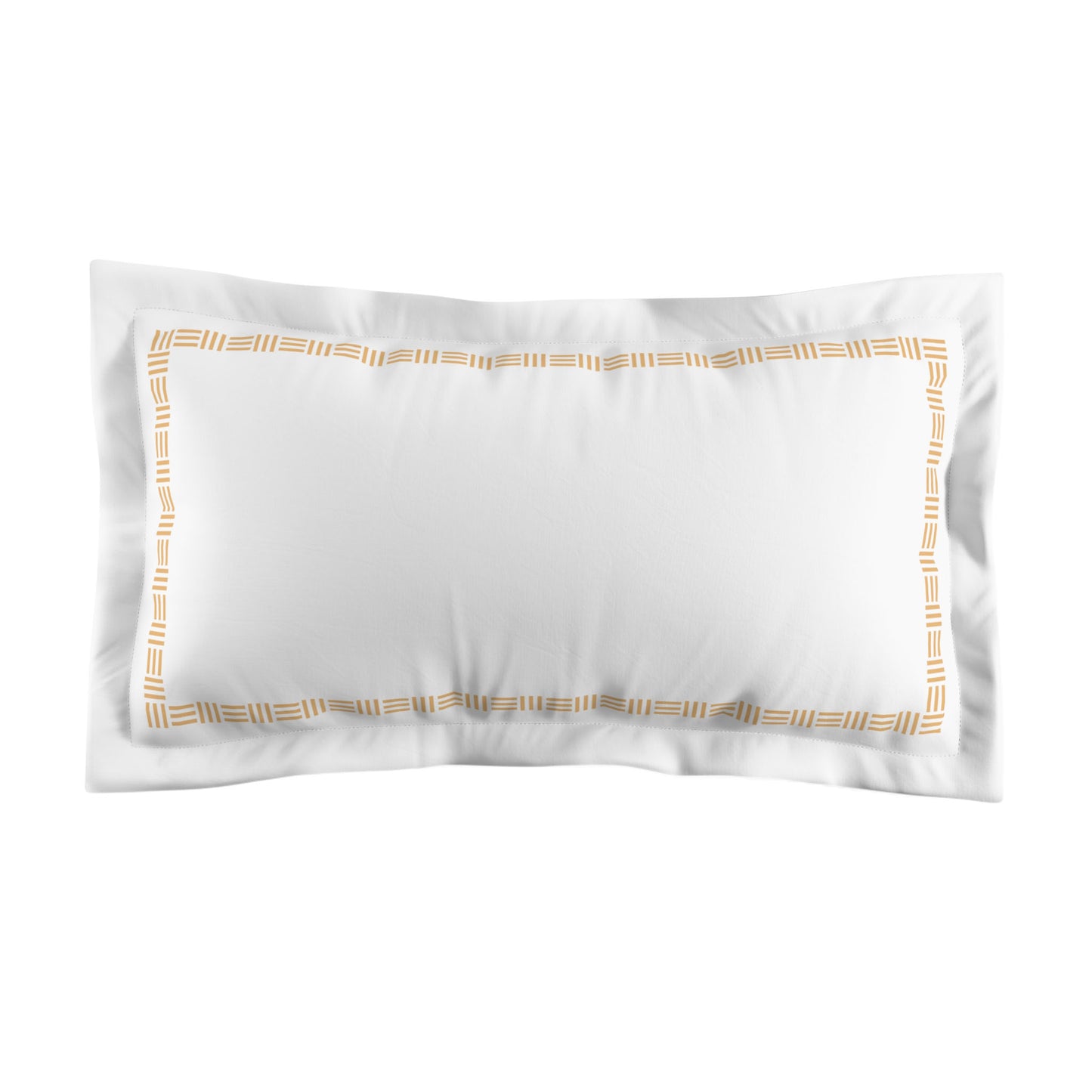 White Microfiber Pillow Sham with Flange, Pale Orange Single Weave Motif Print, Classic Border, White Reverse Side, Standard (width x length) 22 x 30 inches / 56 x 76 cm