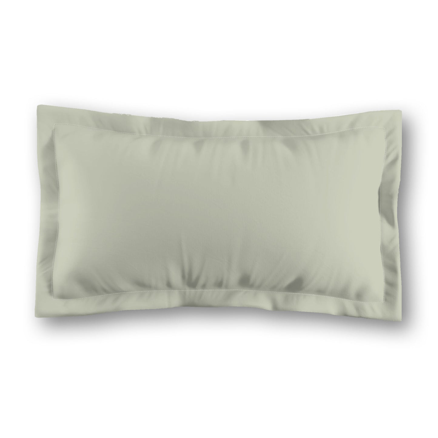 Pale Green Microfiber Sham with Flange, White Reverse Side, Standard (width x length) 22 x 30 inches / 56 x 76 cm