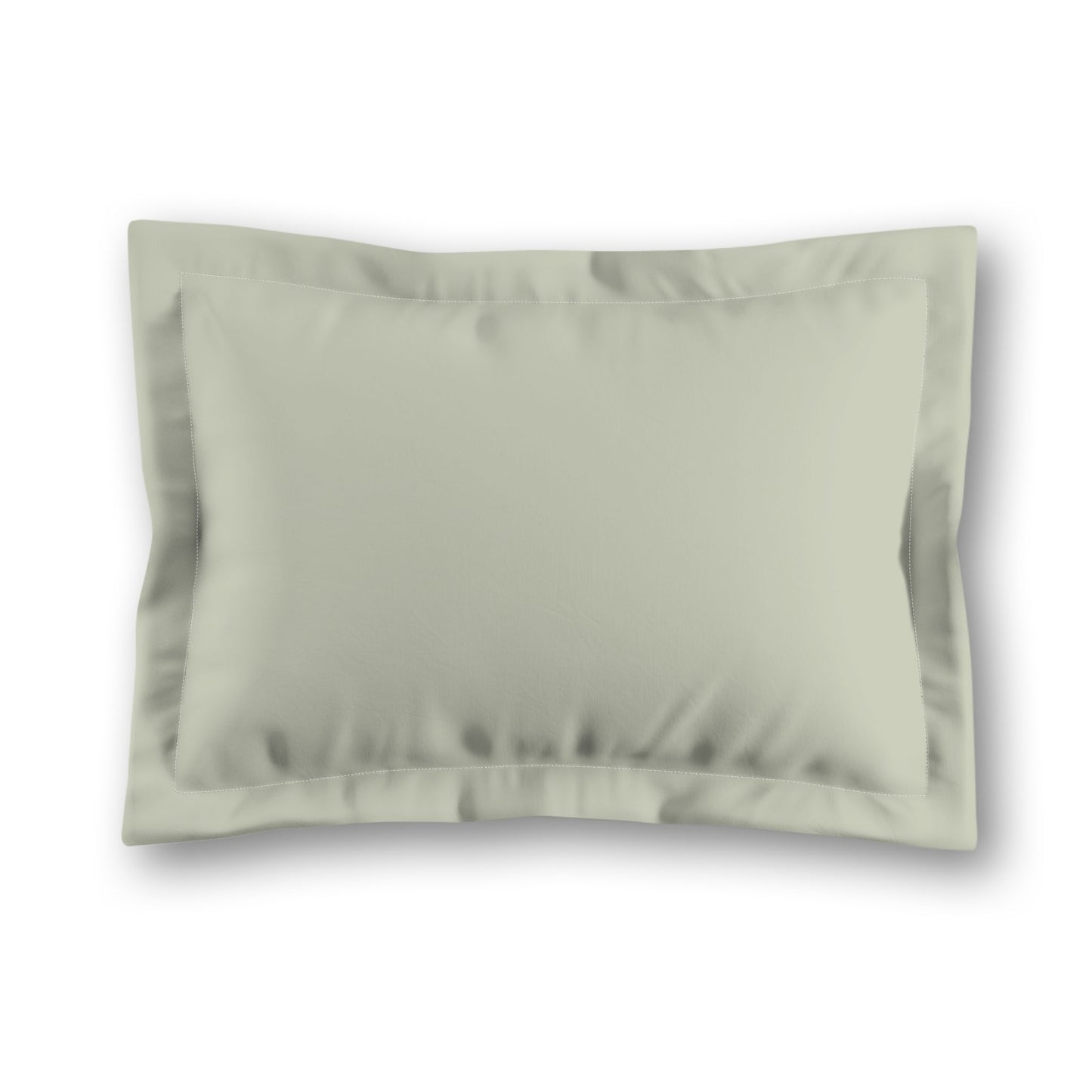 Pale Green Microfiber Sham with Flange, White Reverse Side, King (width x length) 22 x 38 inches / 56 x 97 cm
