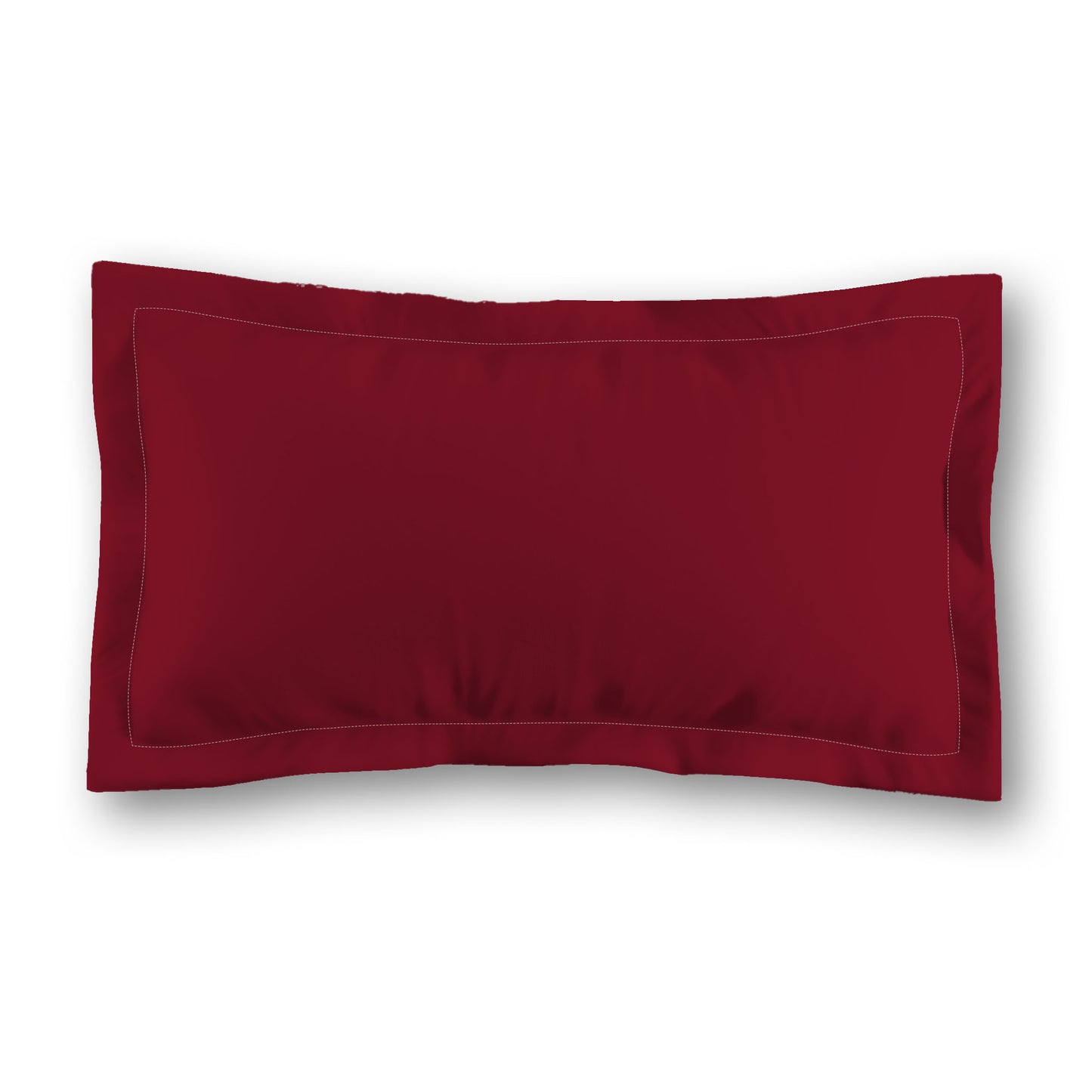 Burgundy Red Microfiber Sham with Flange, White Reverse Side | MFSF-1281-999