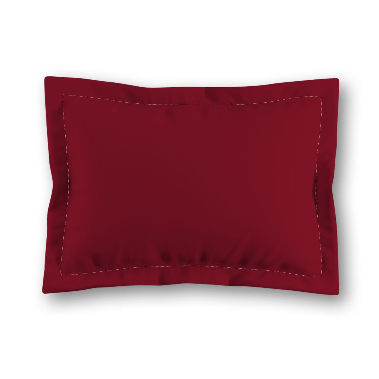 Burgundy Red Microfiber Sham with Flange, White Reverse Side | MFSF-1281-999