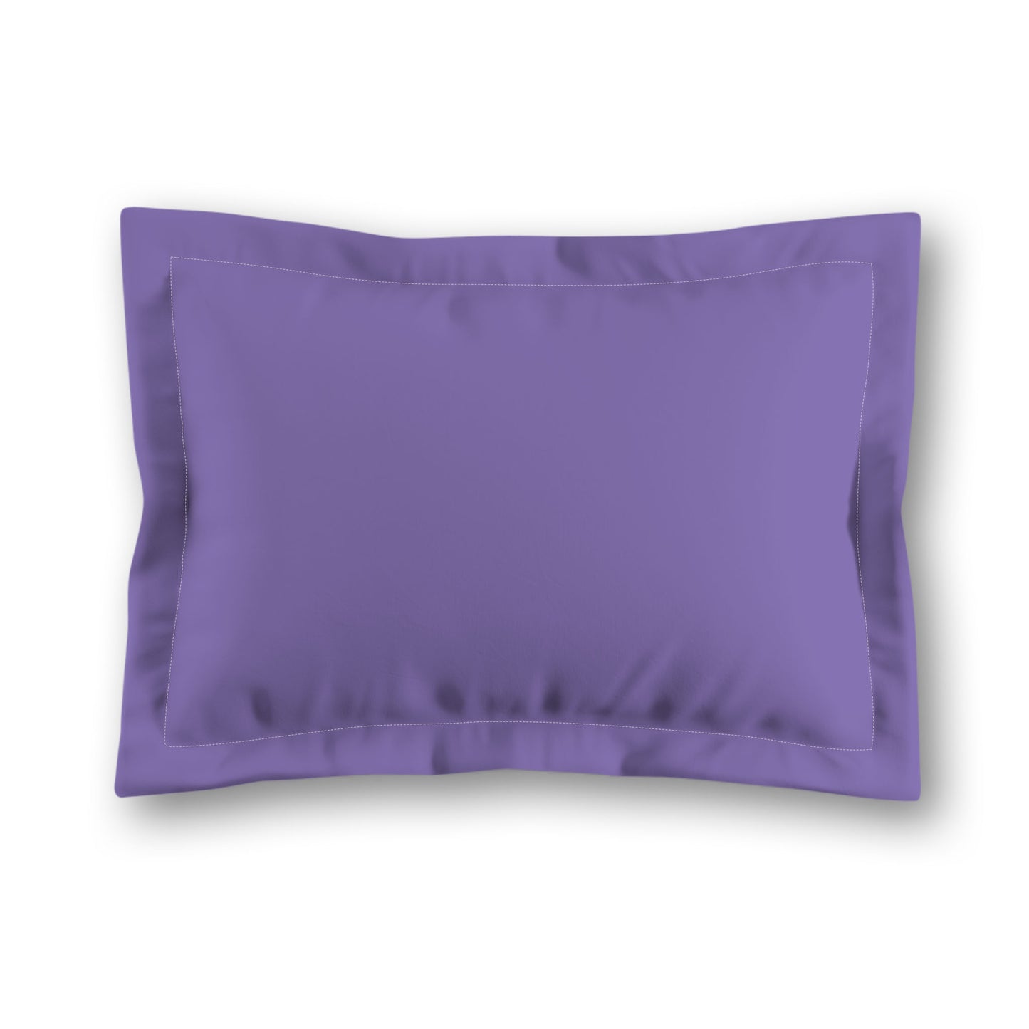 Purple Microfiber Sham with Flange, White Reverse Side, King - 22 x 38 inches