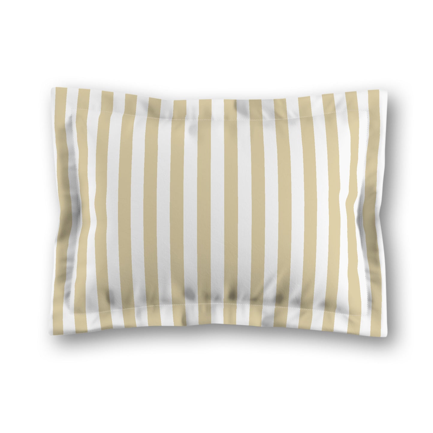 White Microfiber Sham with Flange, Desert Sand Bars on Front, White Reverse Side, King (width x length) 22 x 38 inches / 56 x 97 cm