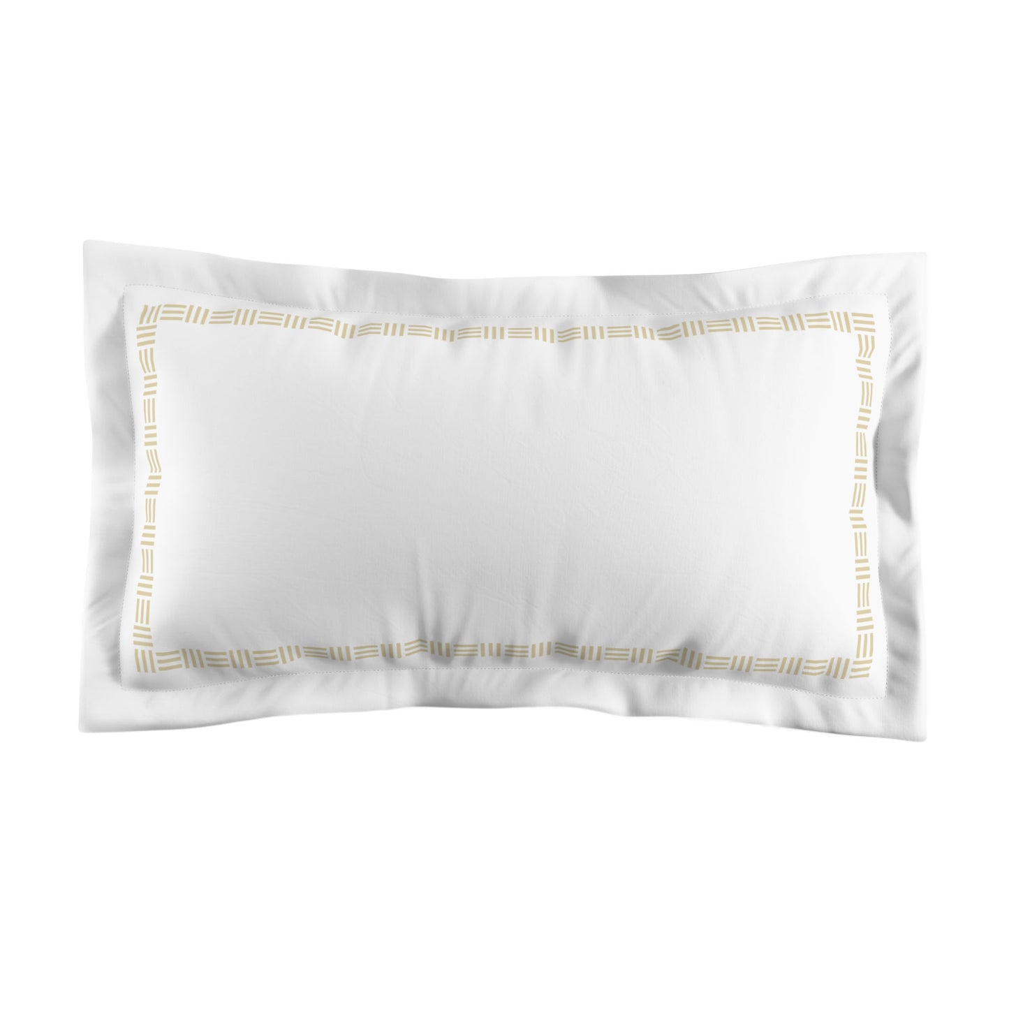 White Microfiber Pillow Sham with Flange, Desert Sand Single Weave Motif Print, Classic Border, White Reverse Side, Standard (width x length) 22 x 30 inches / 56 x 76 cm