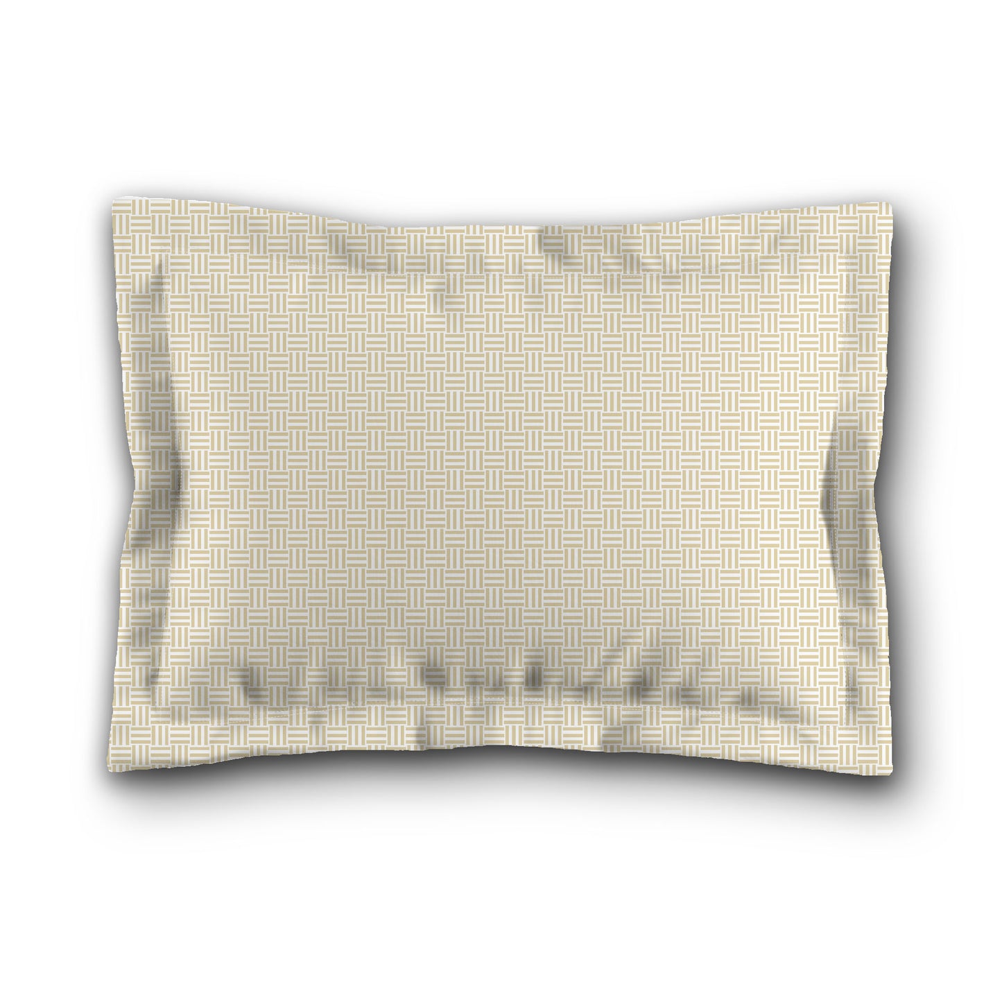 White Microfiber Pillow Sham with Flange, Desert Sand Double Weave Motif Print, White Reverse Side, King (width x length) 22 x 38 inches / 56 x 97 cm