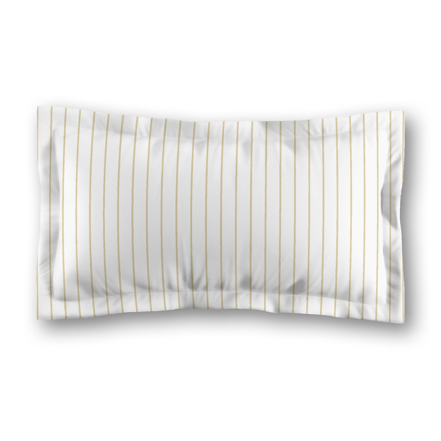 White Microfiber Sham with Flange, Desert Sand Stripes on Front, White Reverse Side, Standard (width x length) 22 x 30 inches / 56 x 76 cm