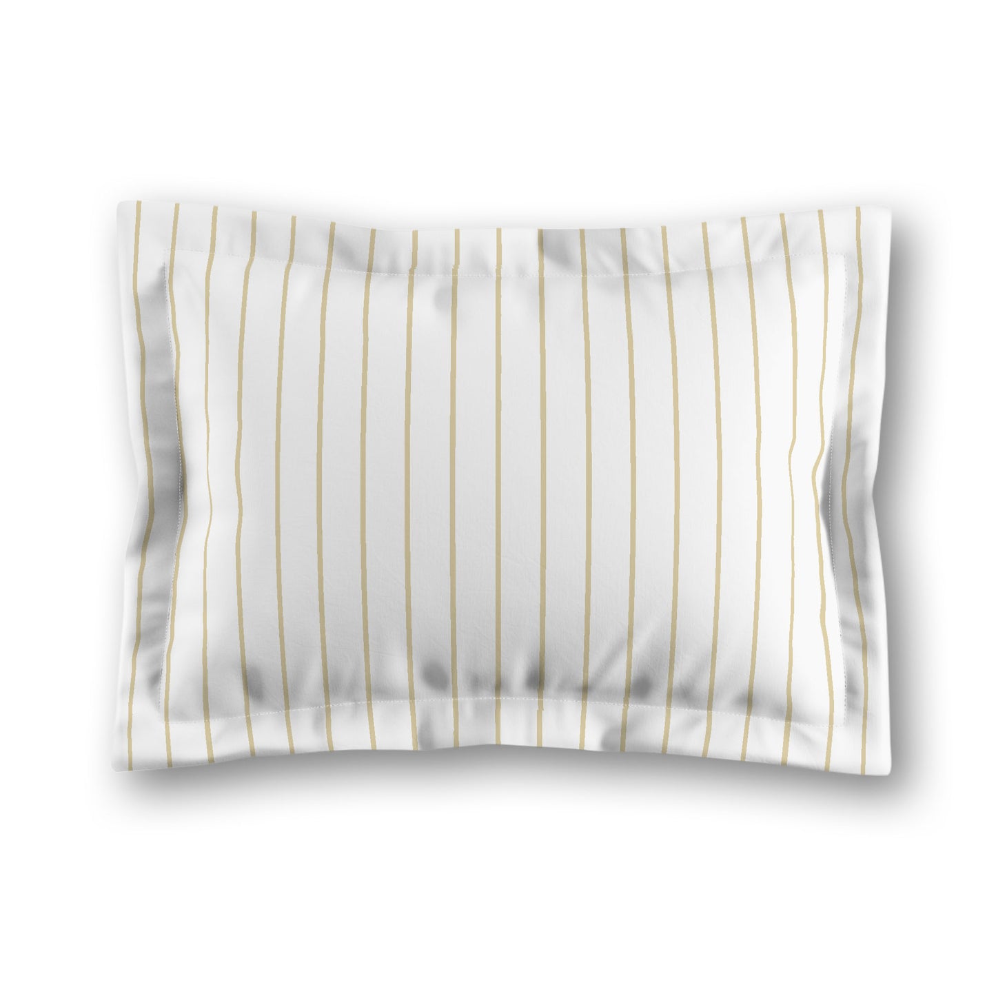 White Microfiber Sham with Flange, Desert Sand Stripes on Front, White Reverse Side, King (width x length) 22 x 38 inches / 56 x 97 cm