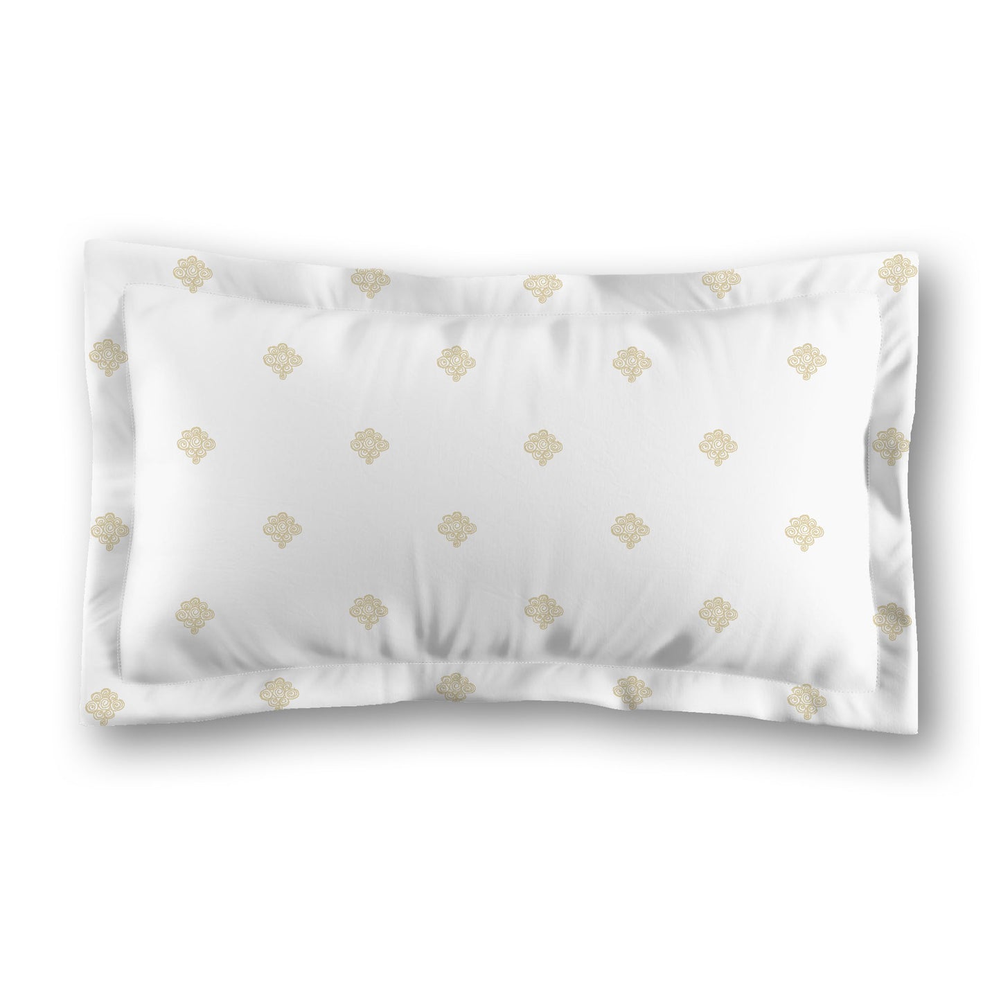 White Microfiber Pillow Sham with Flange, Desert Sand Hand-painted Swizzle Motif Print, White Reverse Side, Standard (width x length) 22 x 30 inches / 56 x 76 cm