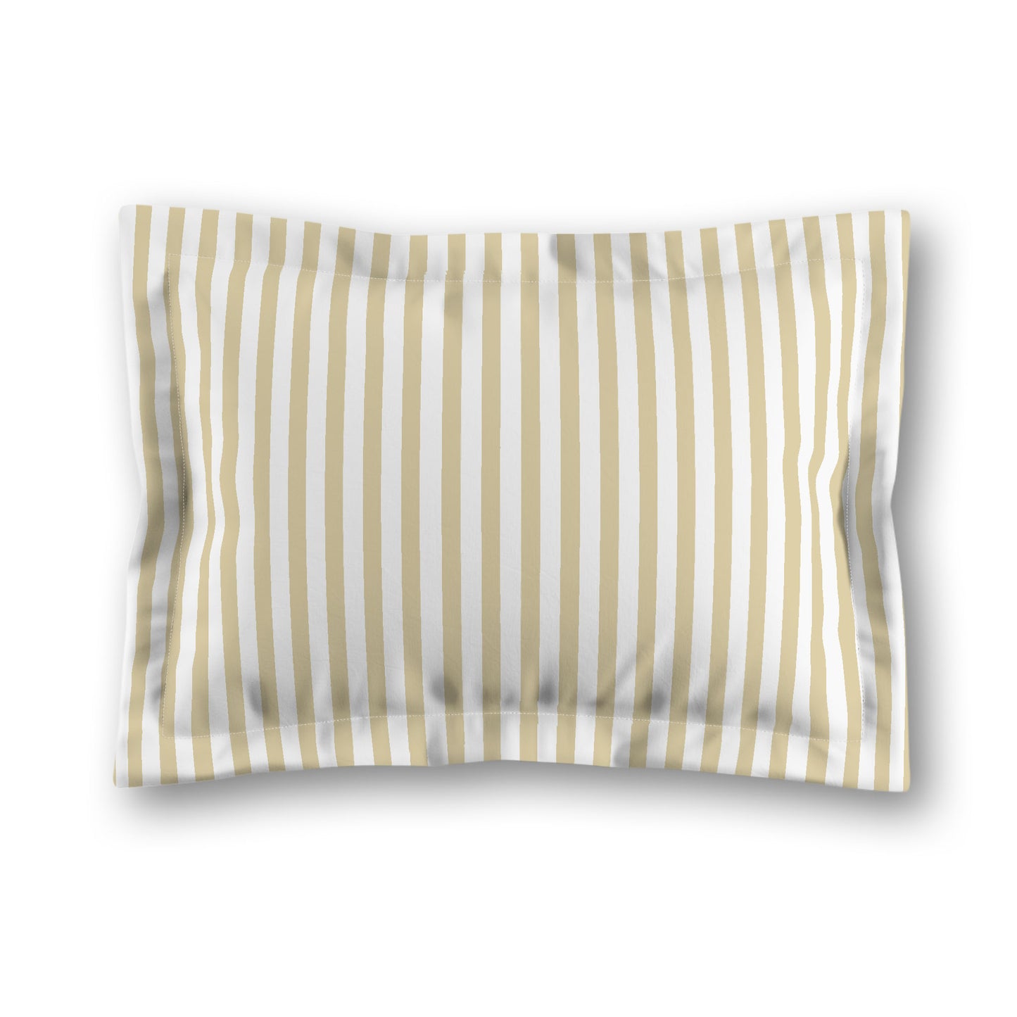 White Microfiber Sham with Flange, Thin Desert Sand Bars on Front, White Reverse Side, King (width x length) 22 x 38 inches / 56 x 97 cm