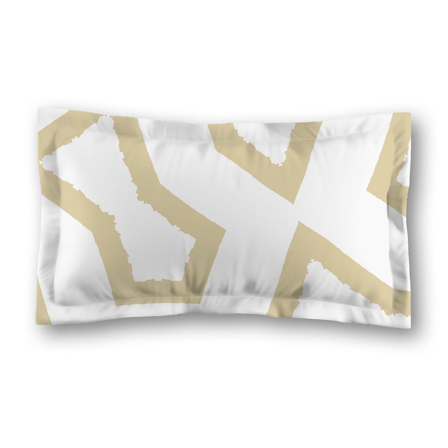 White Microfiber Sham with Flange, Bold Desert Sand Graphic on Front, White Reverse Side, Standard (width x length) 22 x 30 inches / 56 x 76 cm