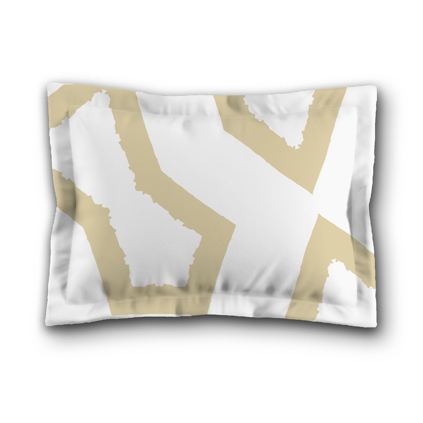 White Microfiber Sham with Flange, Bold Desert Sand Graphic on Front, White Reverse Side, King (width x length) 22 x 38 inches / 56 x 97 cm