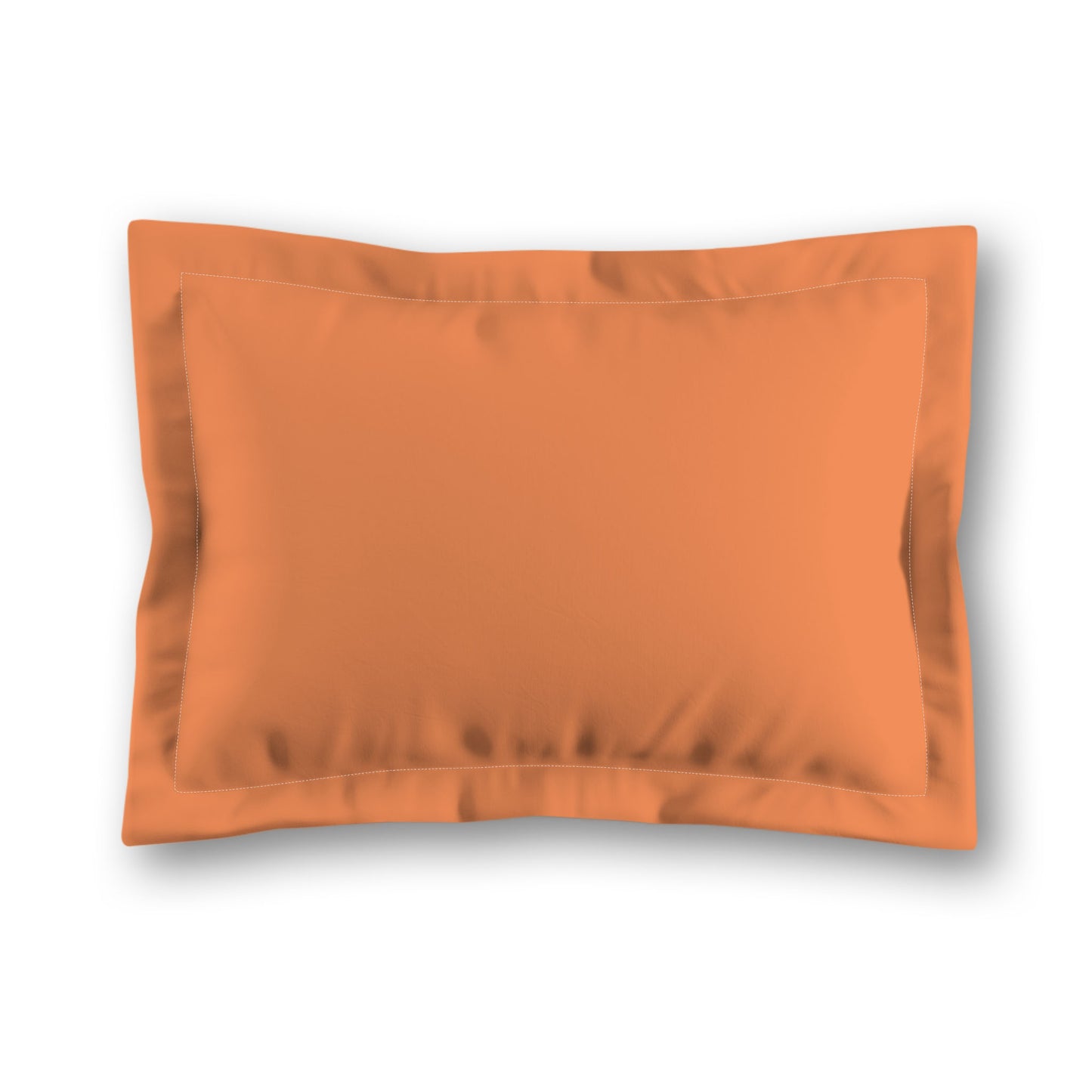 Pale Orange Microfiber Sham with Flange, White Reverse Side | MFSF-1380