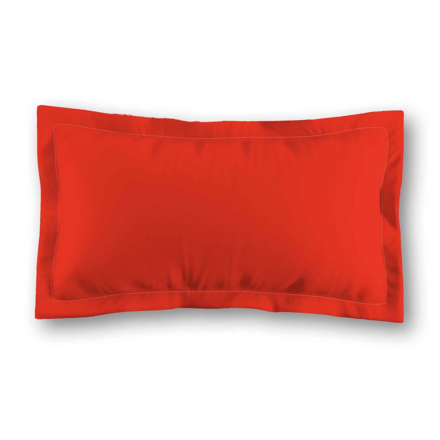 Red Microfiber Sham with Flange, White Reverse Side | MFSF-1410