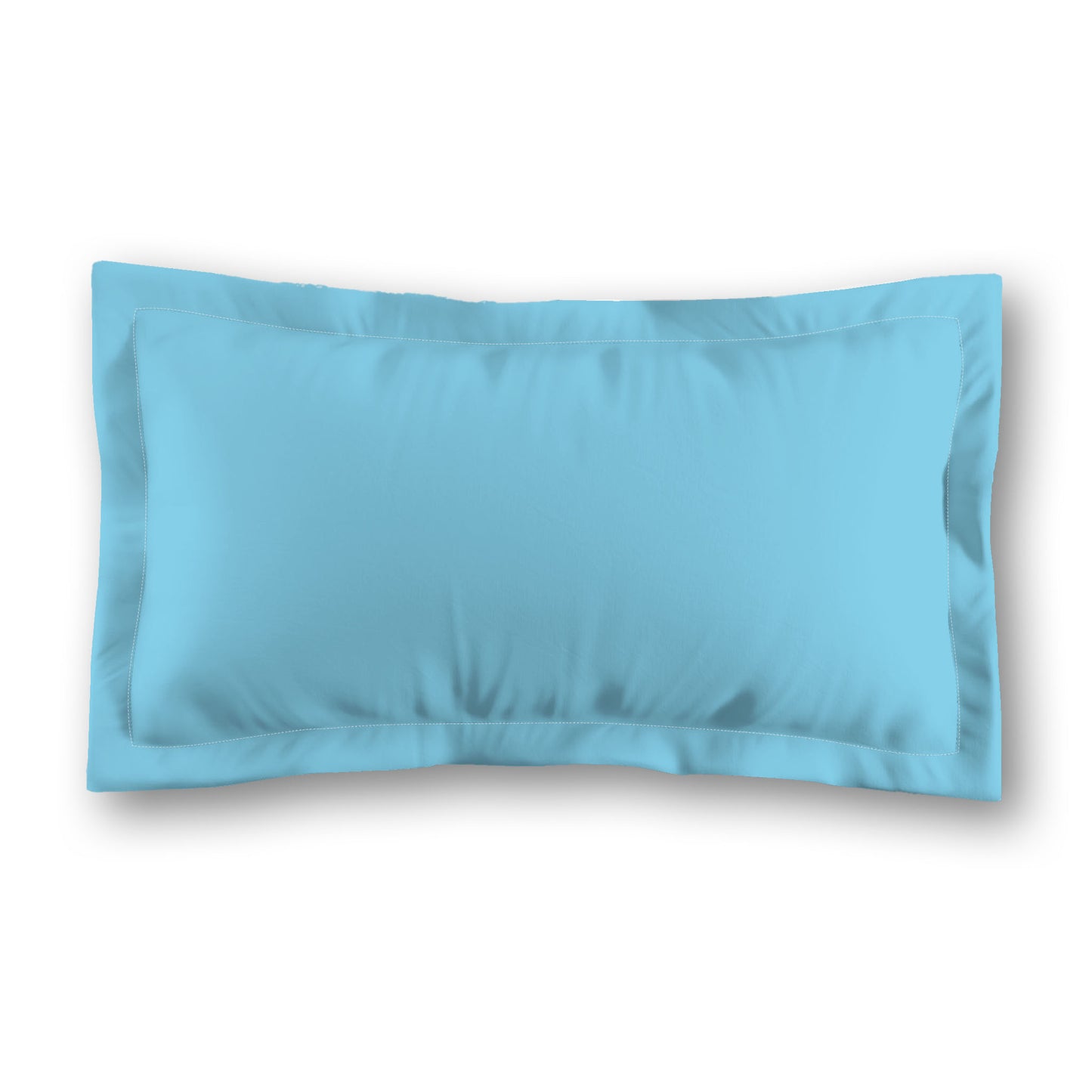 Blue Microfiber Sham with Flange, White Reverse Side | MFSF-1430