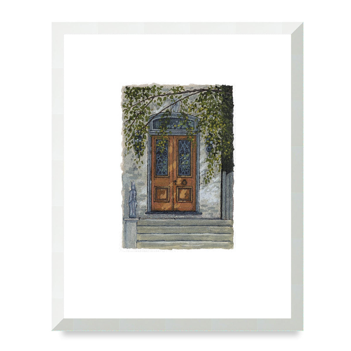 The Mayfair Framed Fine Art Print with Faux Deckled Edge | 16 x 20 inches | White Frame