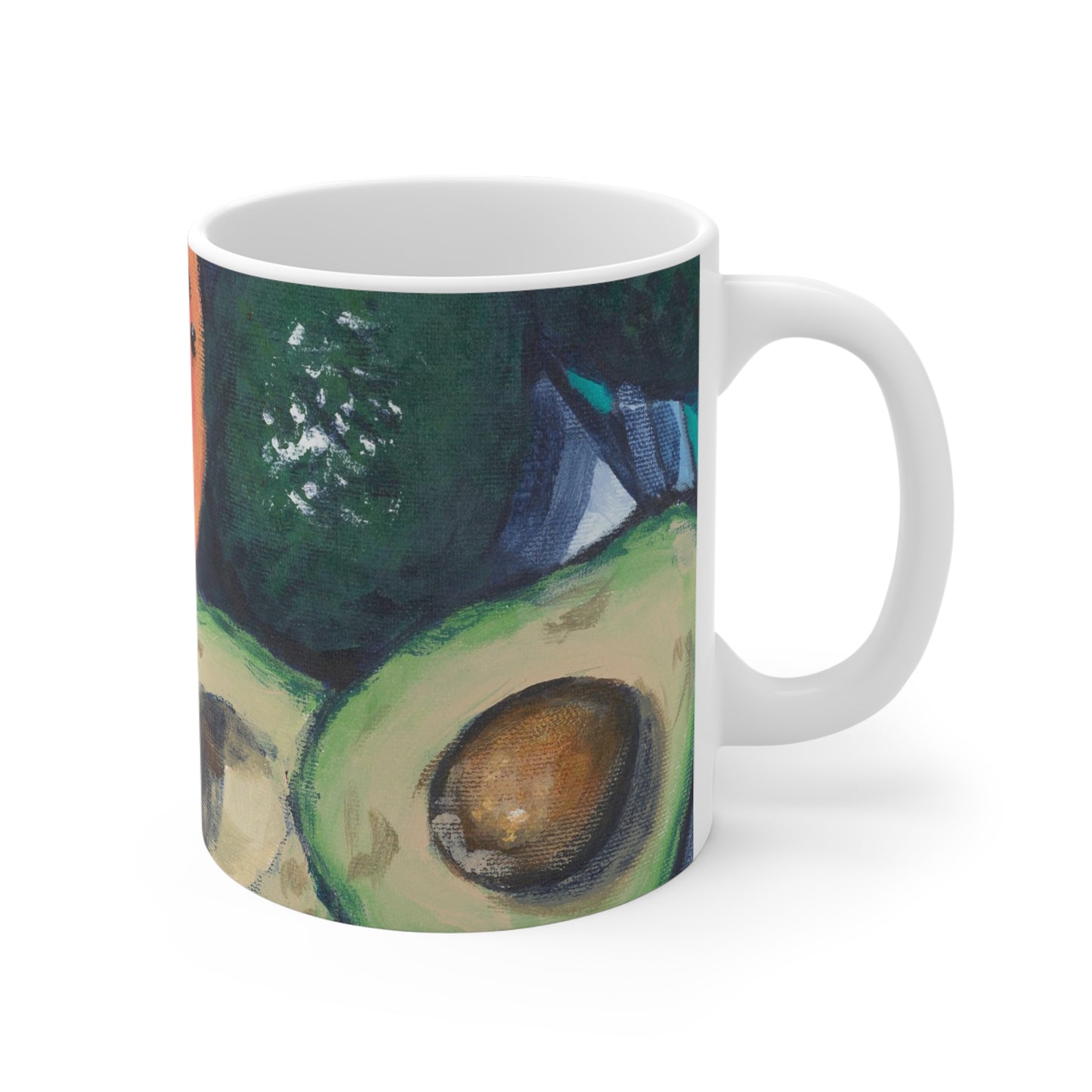11oz Fine Art Ceramic Mug | Papaya & Avocados, CM-1000-1105