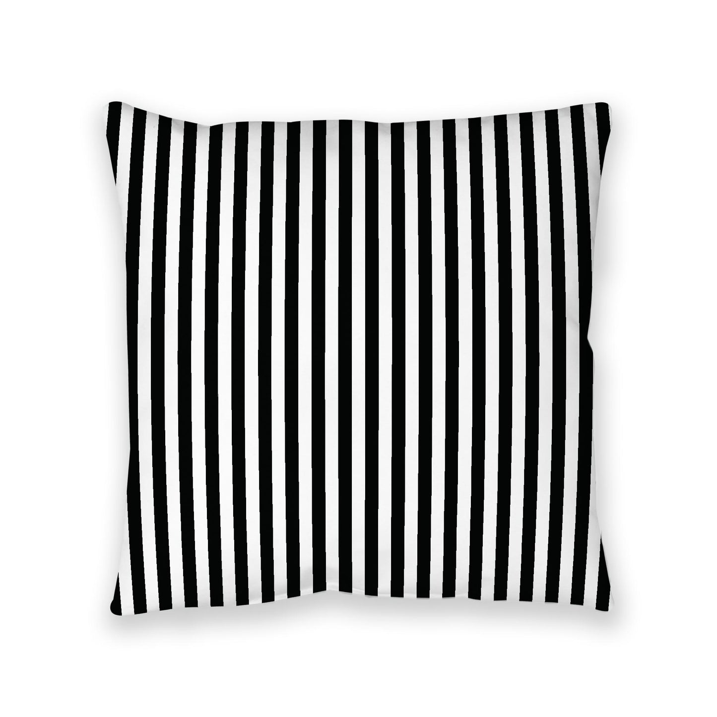 White Spun Polyester Floor Pillow, Bold Black Bars on Top, White Bottom , 40 x 40 inches / 102 x 102 inches