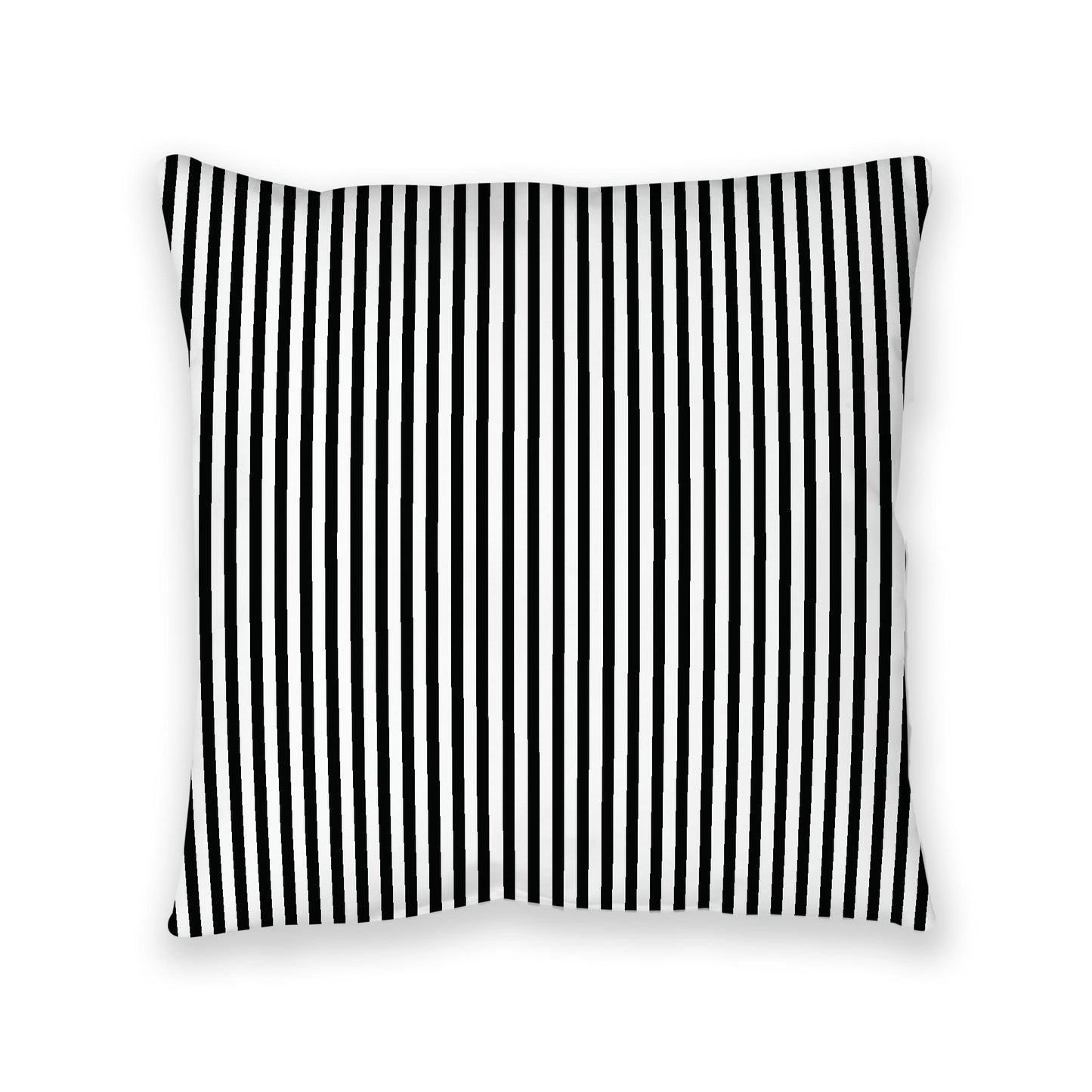 White Spun Polyester Floor Pillow, Thin Black Bars on Top, White Bottom , 40 x 40 inches / 102 x 102 inches
