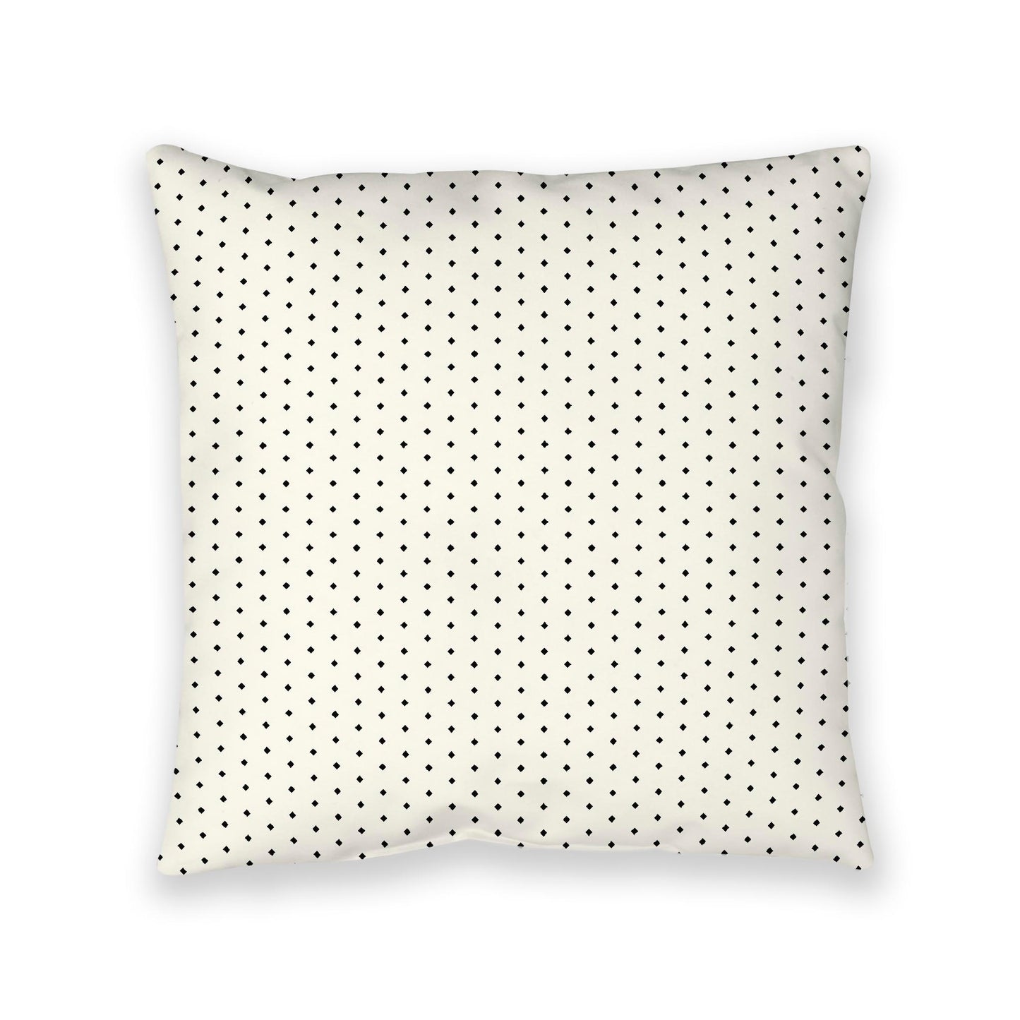 Pale Cream Spun Polyester Floor Pillow, Black Diamonds on Top, Pale Cream Bottom, 40 x 40 inches