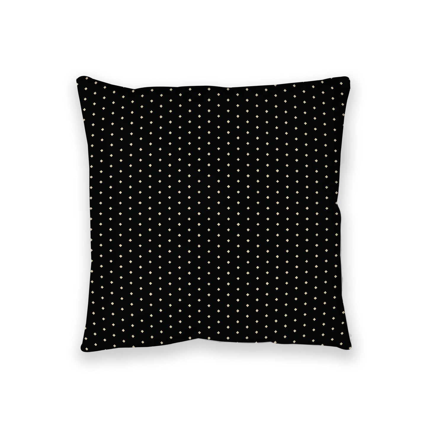 Black Spun Polyester Floor Pillow, Desert Sand Diamonds on Top, Black Bottom, 36 x 36 inches