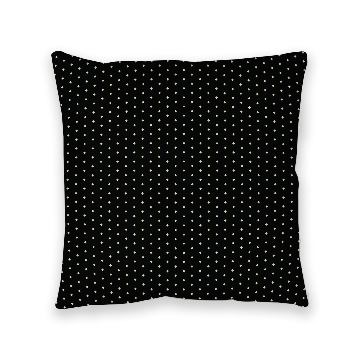 Black Spun Polyester Floor Pillow, Desert Sand Diamonds on Top, Black Bottom, 40 x 40 inches