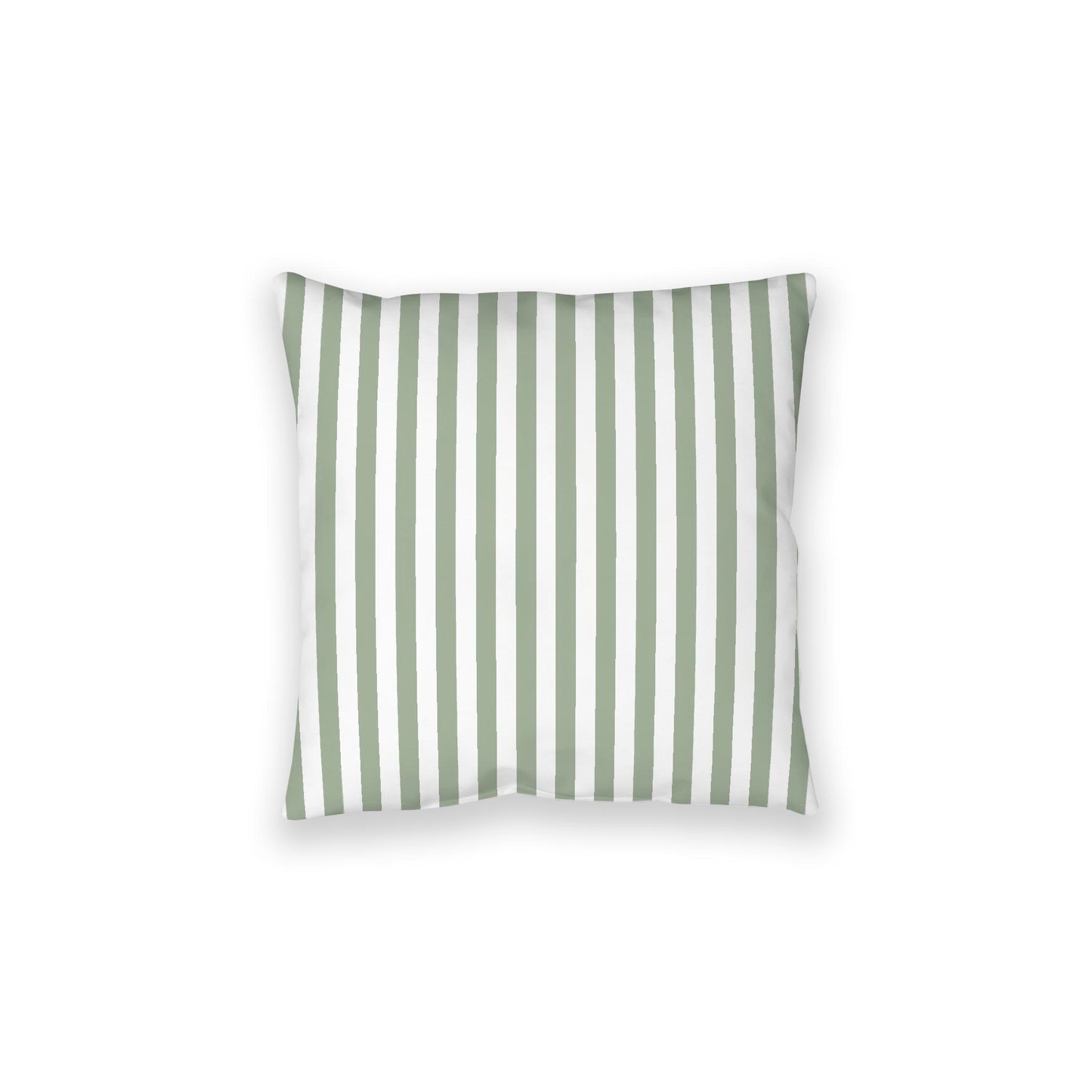 White Spun Polyester Floor Pillow, Bold Green Bars on Top, White Bottom, 28 x 28 inches