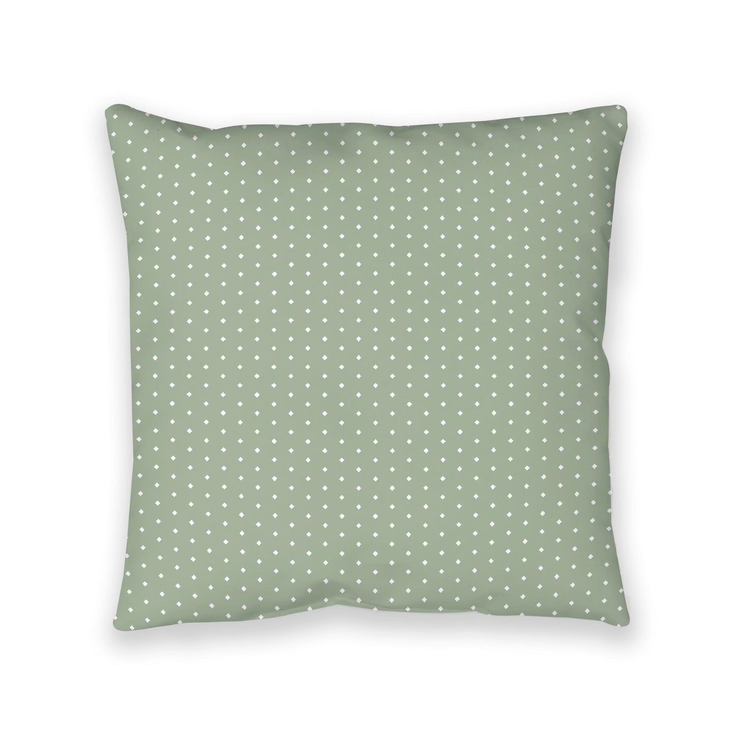 Green Spun Polyester Floor Pillow, White Diamonds on Top, Green Bottom, 40 x 40 inches