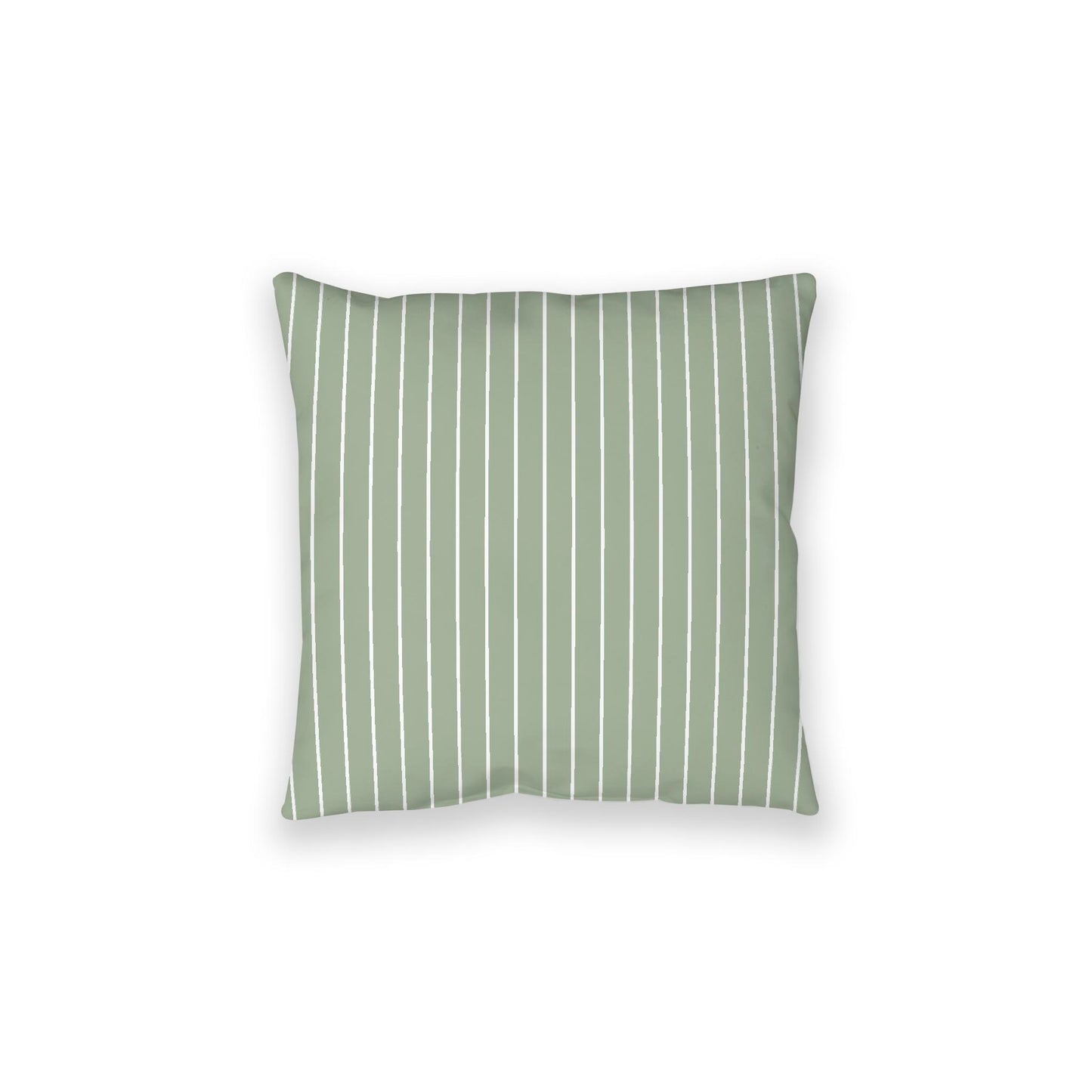 Green Spun Polyester Floor Pillow, White Stripes on Top, Green Bottom, 28 x 28 inches