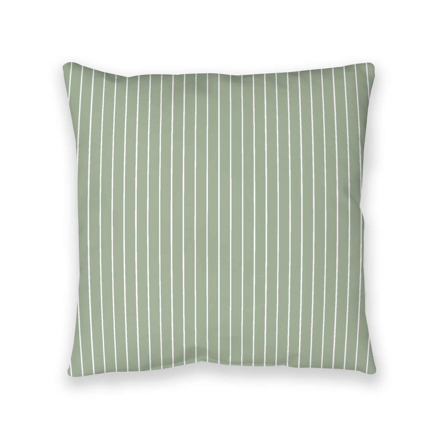 Green Spun Polyester Floor Pillow, White Stripes on Top, Green Bottom, 40 x 40 inches
