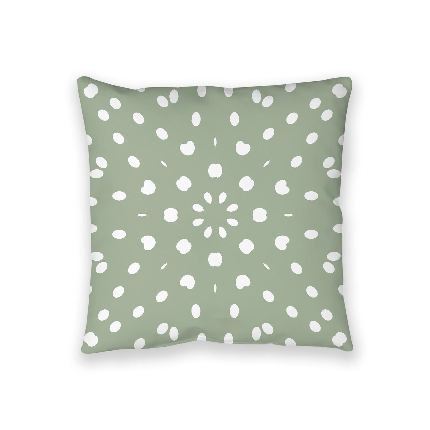 Green Spun Polyester Floor Pillow, White Burst Pattern on Top, Green Bottom, 36 x 36 inches