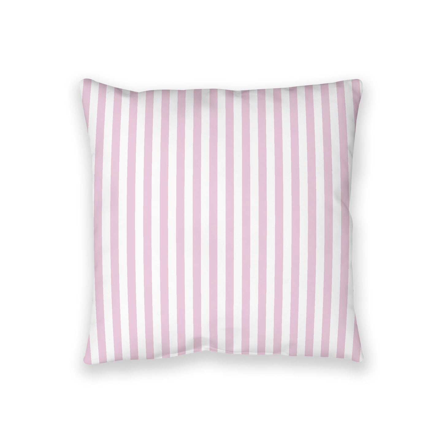 White Spun Polyester Floor Pillow, Bold Pink Bars on Top, White Bottom, 36 x 36 inches