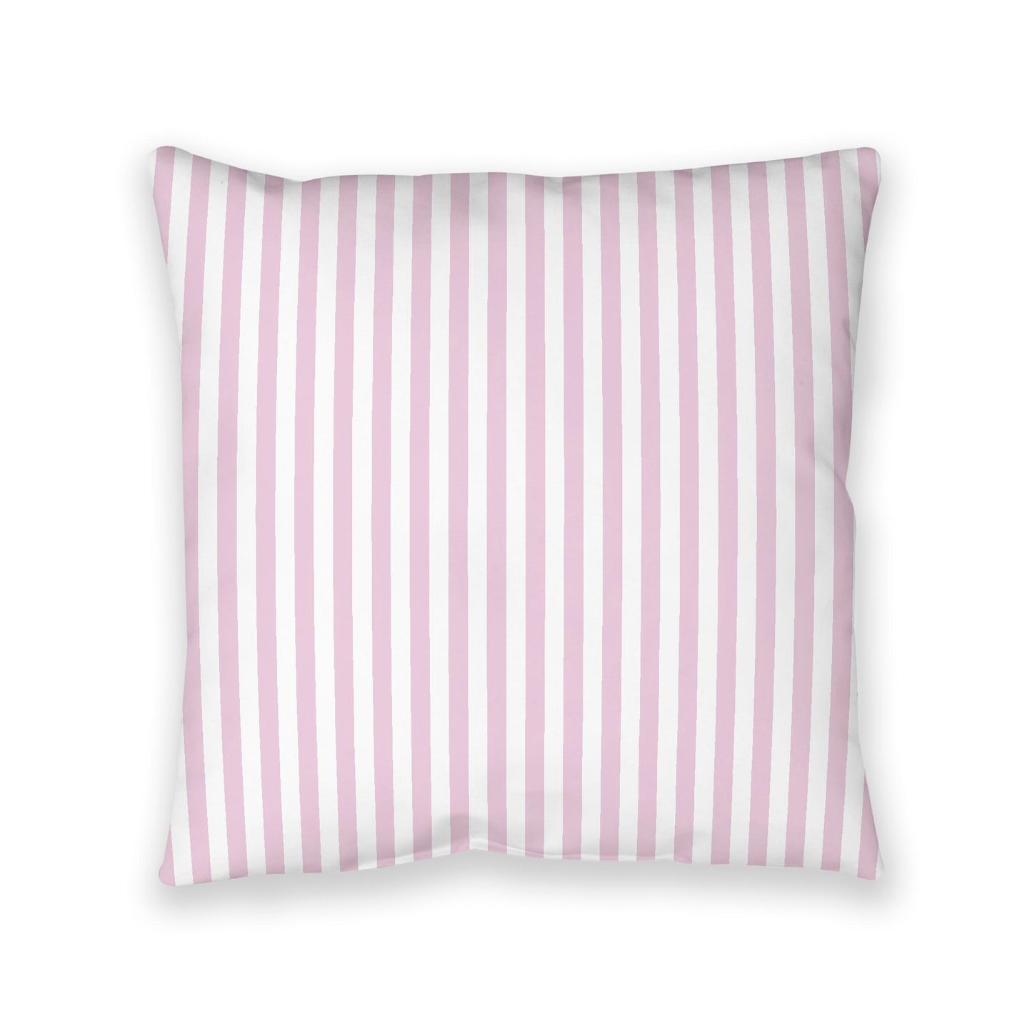 White Spun Polyester Floor Pillow, Bold Pink Bars on Top, White Bottom, 40 x 40 inches