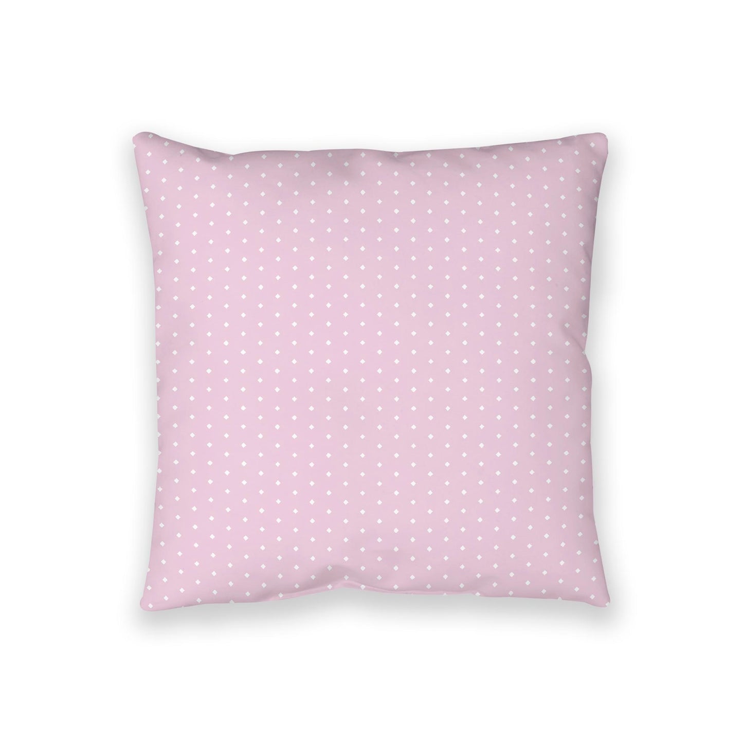 Pink Spun Polyester Floor Pillow, White Diamonds on Top, Pink Bottom, 36 x 36 inches