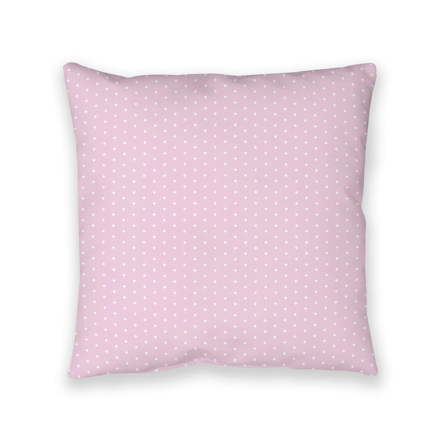 Pink Spun Polyester Floor Pillow, White Diamonds on Top, Pink Bottom, 40 x 40 inches