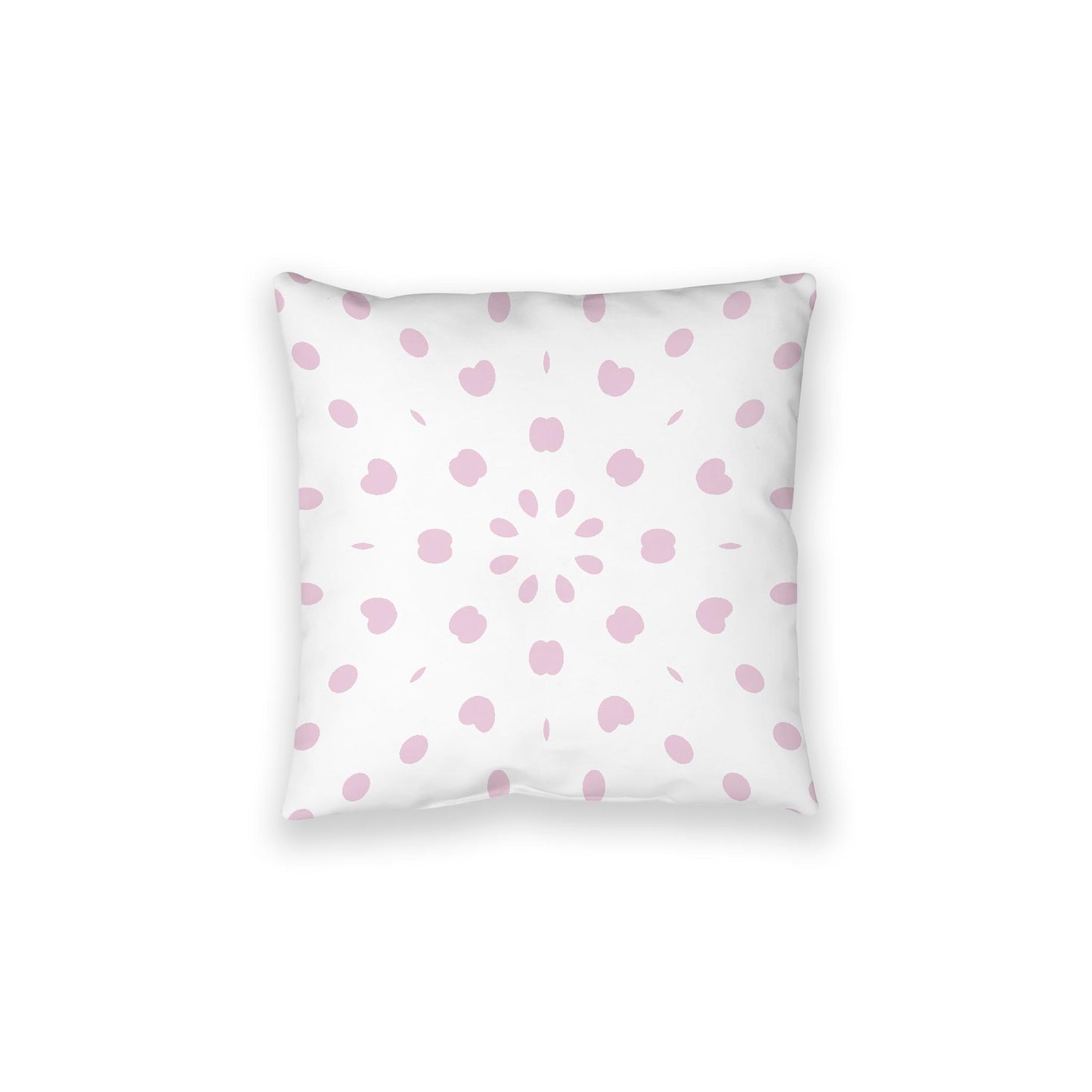 White Spun Polyester Floor Pillow, Pink Burst on Top, White Bottom, 28 x 28 inches