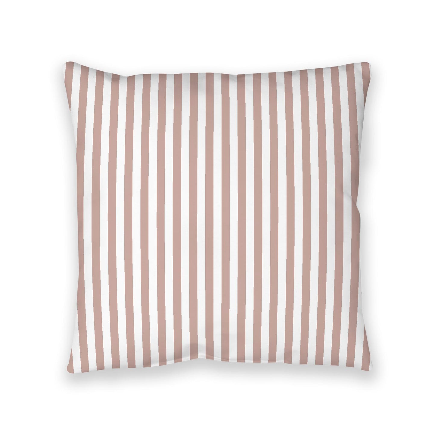 White Spun Polyester Floor Pillow, Bold Salmon Bars on Top, White Bottom, 40 x 40 inches