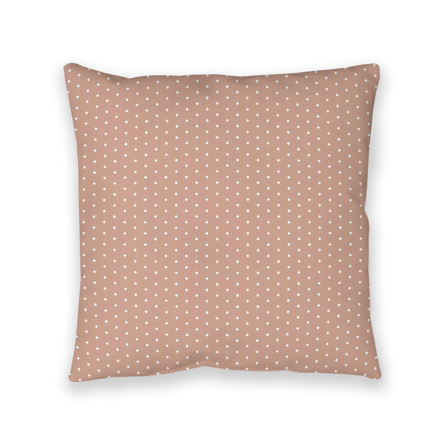 Salmon Spun Polyester Floor Pillow, White Diamonds on Top, Salmon Bottom, 40 x 40 inches
