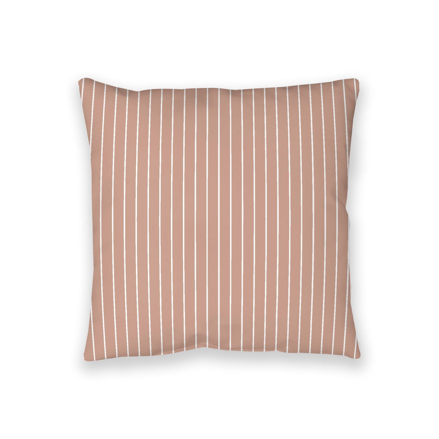 Salmon Spun Polyester Floor Pillow, White Stripes on Top, Salmon Bottom, 36 x 36 inches