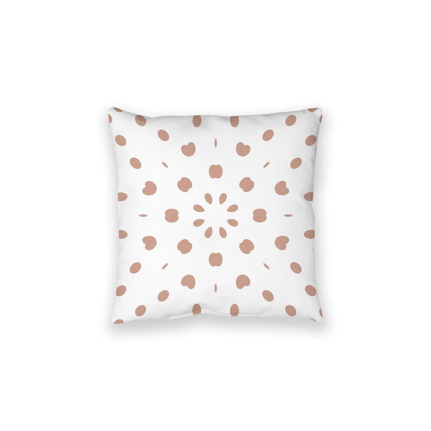 White Spun Polyester Floor Pillow, Salmon Burst on Top, White Bottom, 28 x 28 inches