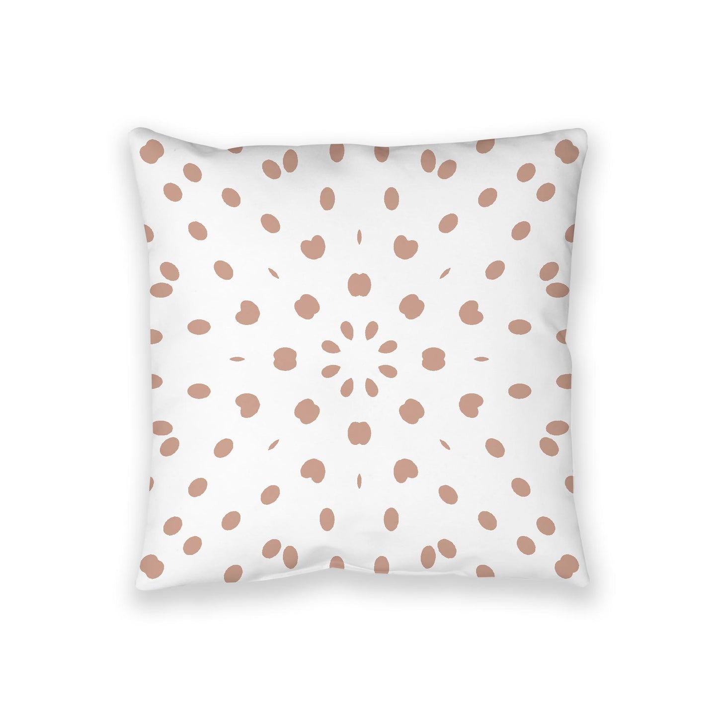 White Spun Polyester Floor Pillow, Salmon Burst on Top, White Bottom, 36 x 36 inches