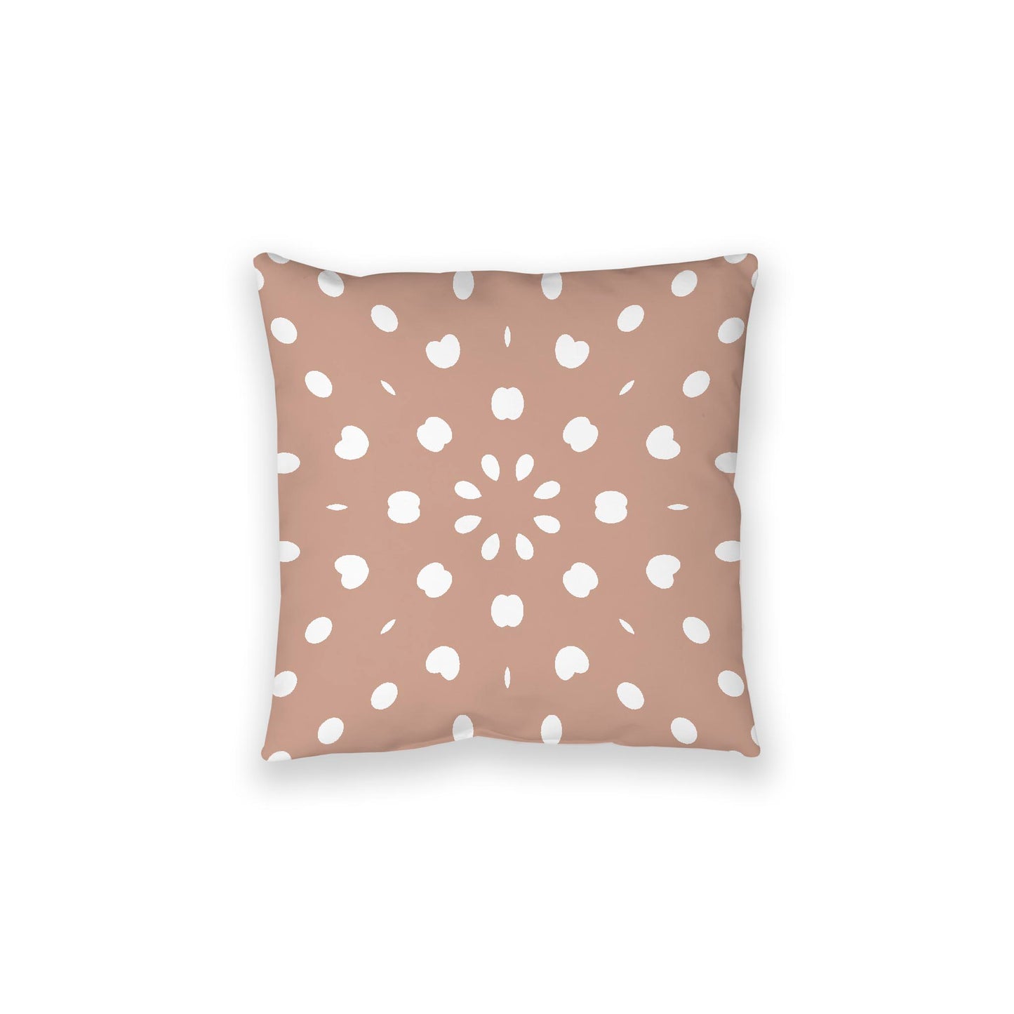 Salmon Spun Polyester Floor Pillow, White Burst Pattern on Top, Salmon Bottom, 28 x 28 inches