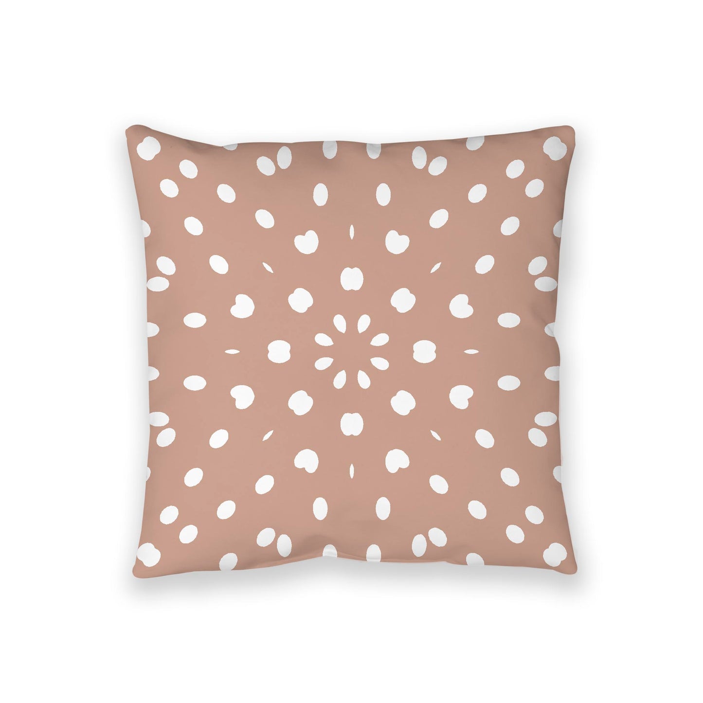 Salmon Spun Polyester Floor Pillow, White Burst Pattern on Top, Salmon Bottom, 36 x 36 inches