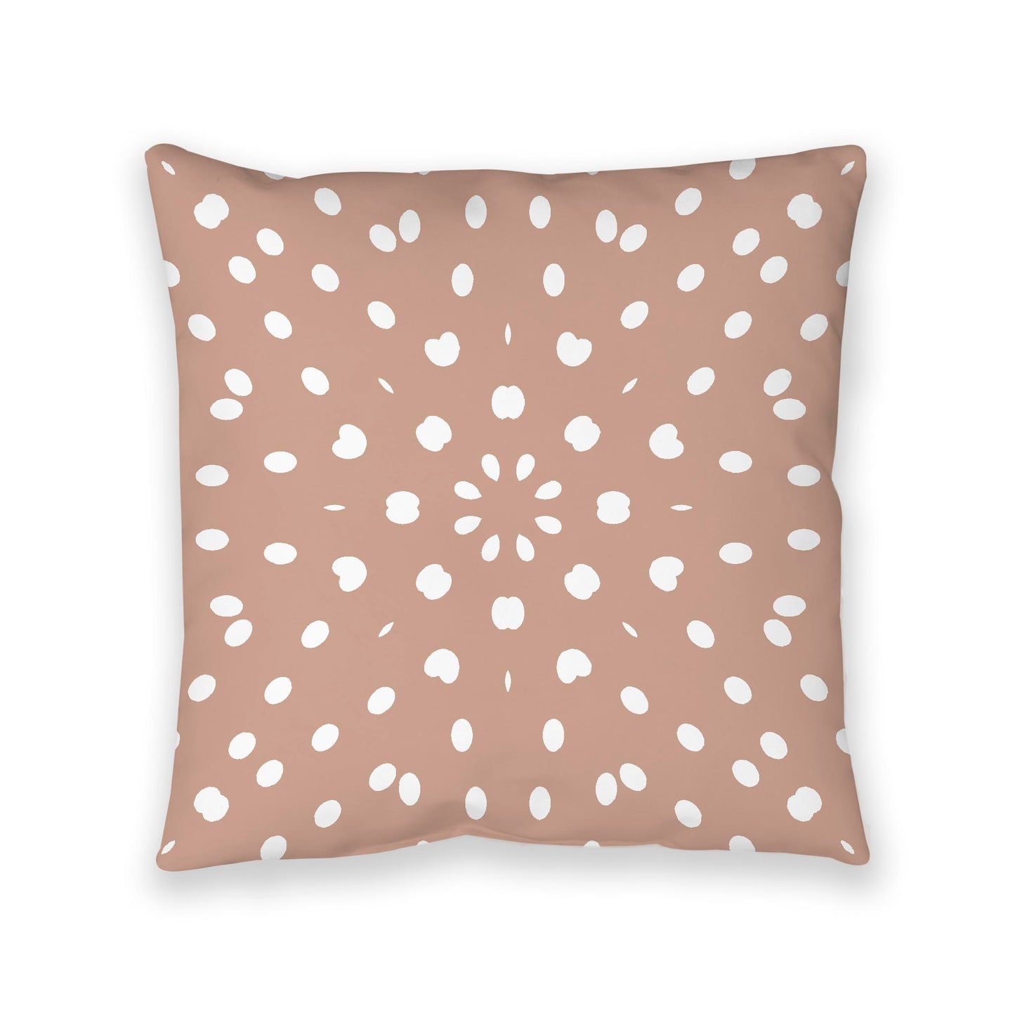 Salmon Spun Polyester Floor Pillow, White Burst Pattern on Top, Salmon Bottom, 40 x 40 inches