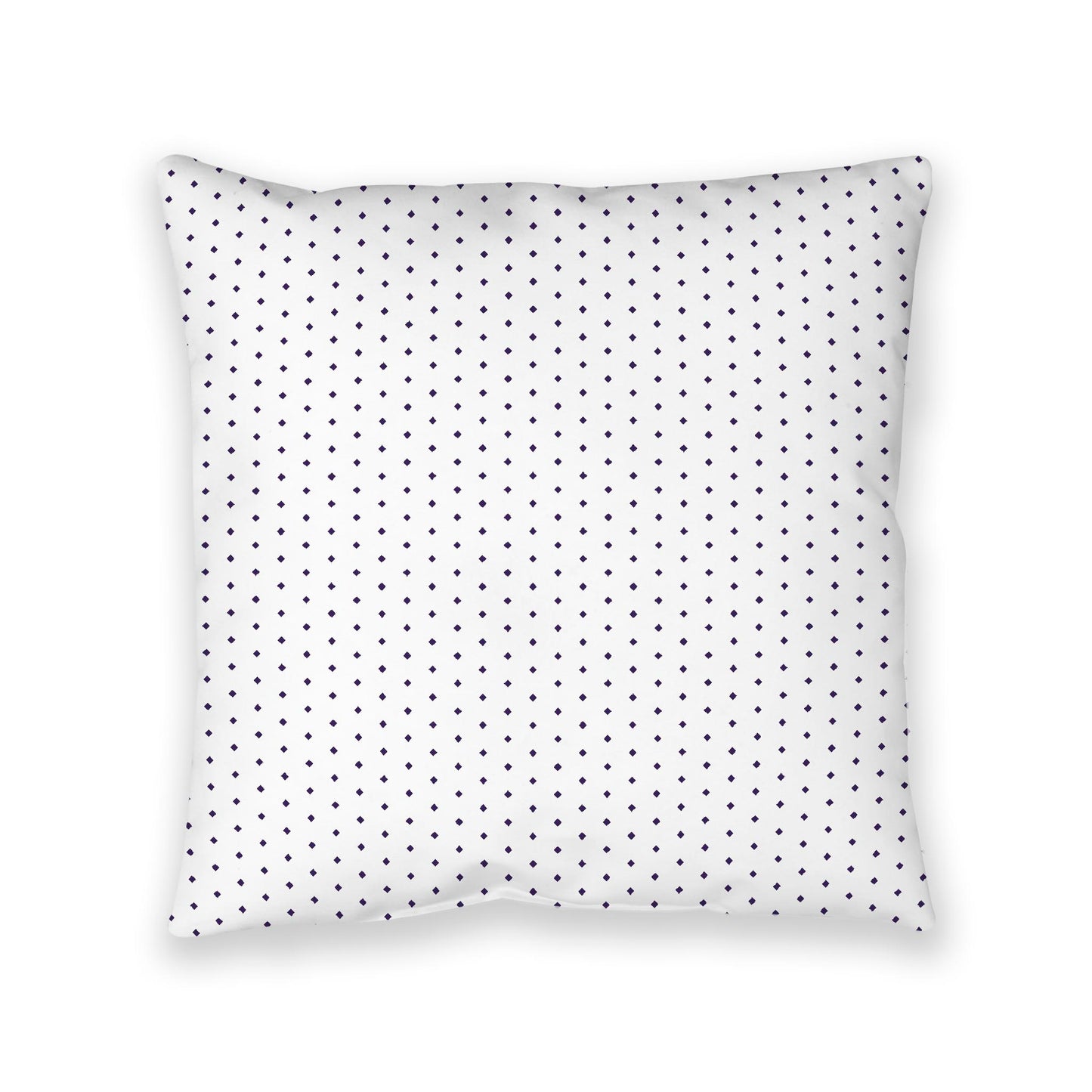 White Spun Polyester Floor Pillow, Purple Diamonds on Top, White Bottom, 40 x 40 inches